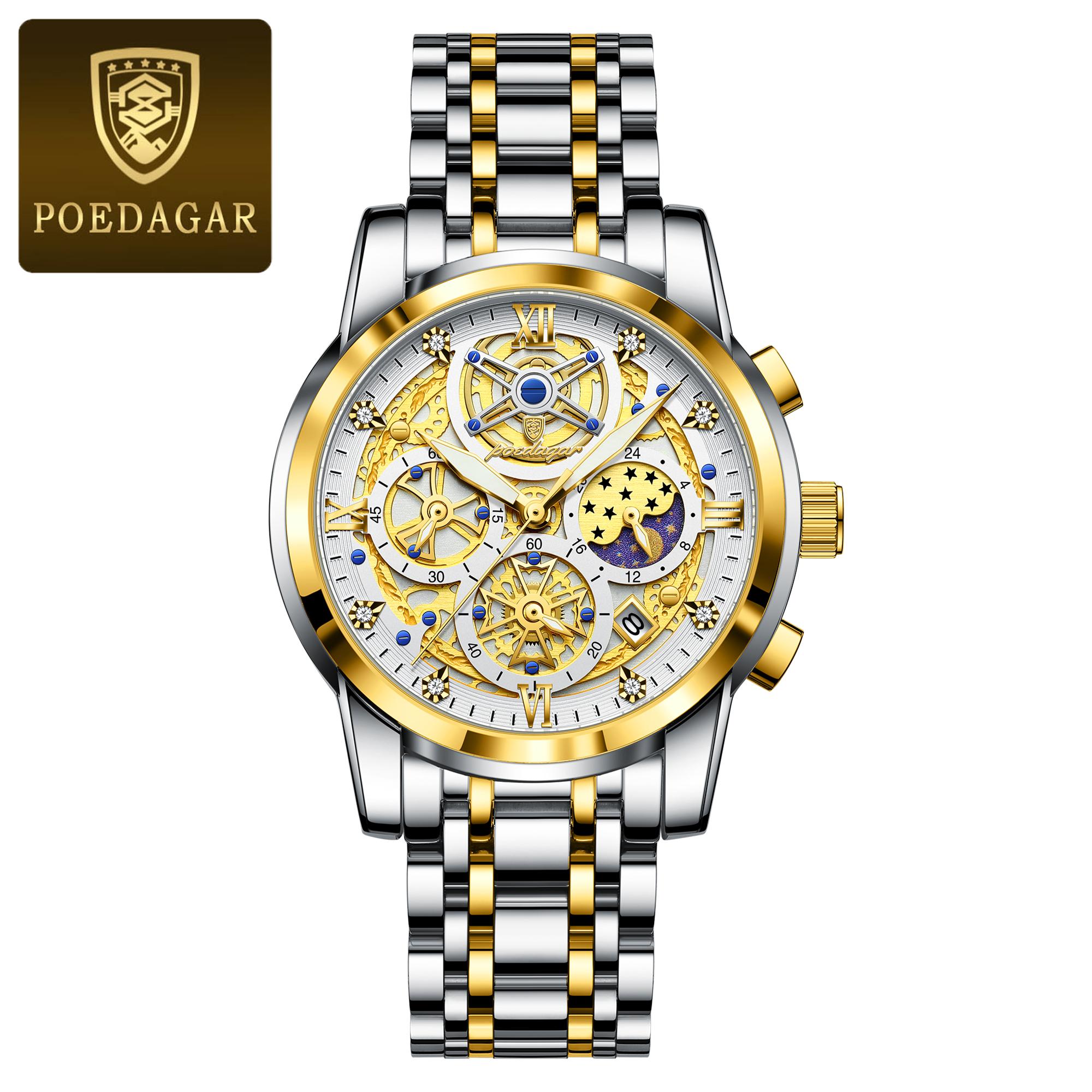 POEDAGAR Luxury Watch For Men Original Waterproof Luminous Date Clock Chronograph Stainless Steel Quartz Watches Reloj белый/золотой
POEDAGAR Luxury Watch For Men Original Waterproof Luminous Date Clock Chronograph Stainless Steel Quartz Watches Reloj белый/золотой