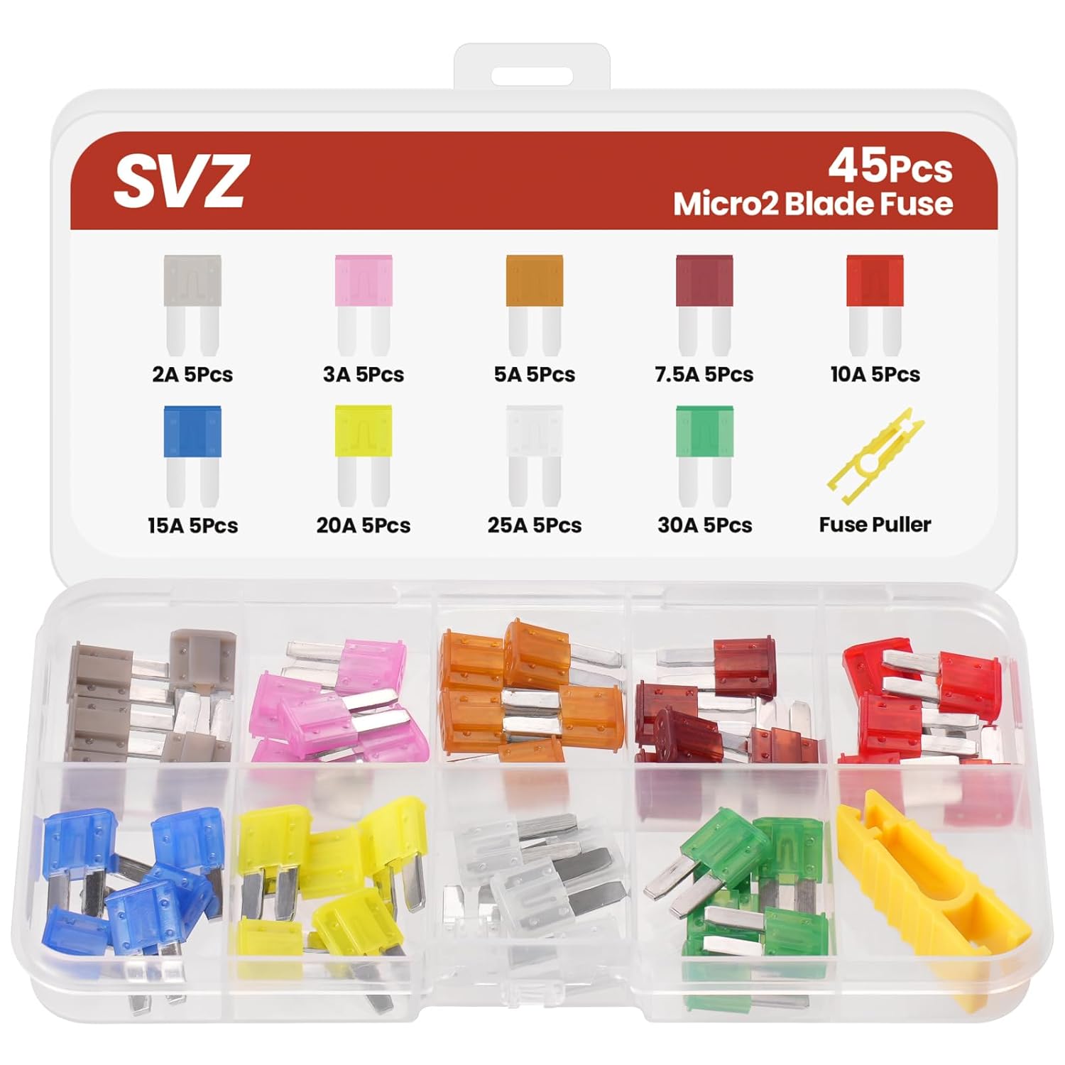 55Pcs Low Profile Mini Fuse Kit, Automotive Fuses Assortment kit(1A/2A/3A/5A/7.5A/10A/15A/20A/25A/30A/35A/40A), Blade Fuse for 45Pcs Micro2
55Pcs Low Profile Mini Fuse Kit, Automotive Fuses Assortment kit(1A/2A/3A/5A/7.5A/10A/15A/20A/25A/30A/35A/40A), Blade Fuse for 45Pcs Micro2