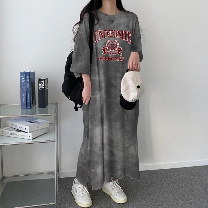 Korean Retro Tie-Dye Summer Dress - Loose Fit, Letter Print, Casual T-Shirt Style L
Korean Retro Tie-Dye Summer Dress - Loose Fit, Letter Print, Casual T-Shirt Style L