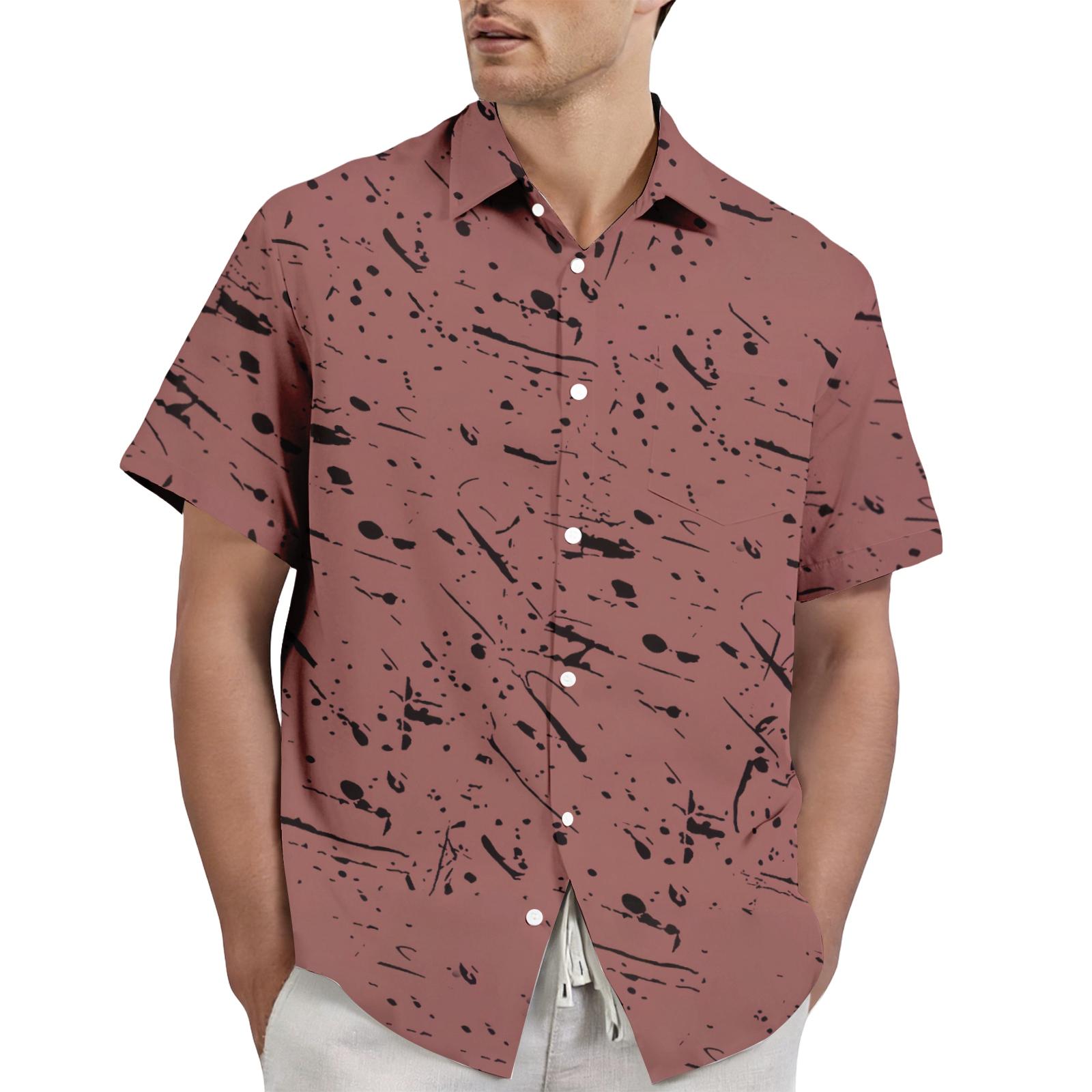 Men s casual stylish ink-blurry texture printed shirt - Men s lapel short-sleeved button-up shirt XL кавун червоний колір
Men s casual stylish ink-blurry texture printed shirt - Men s lapel short-sleeved button-up shirt XL кавун червоний колір