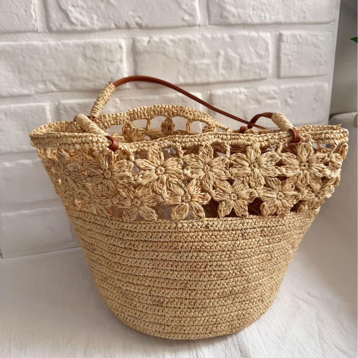 Summer Lafite Grass Hooked Flower Woven Bag Large Capacity Women s Seaside Vacation Beach Hollow Out Bucket Bags
Summer Lafite Grass Hooked Flower Woven Bag Large Capacity Women s Seaside Vacation Beach Hollow Out Bucket Bags