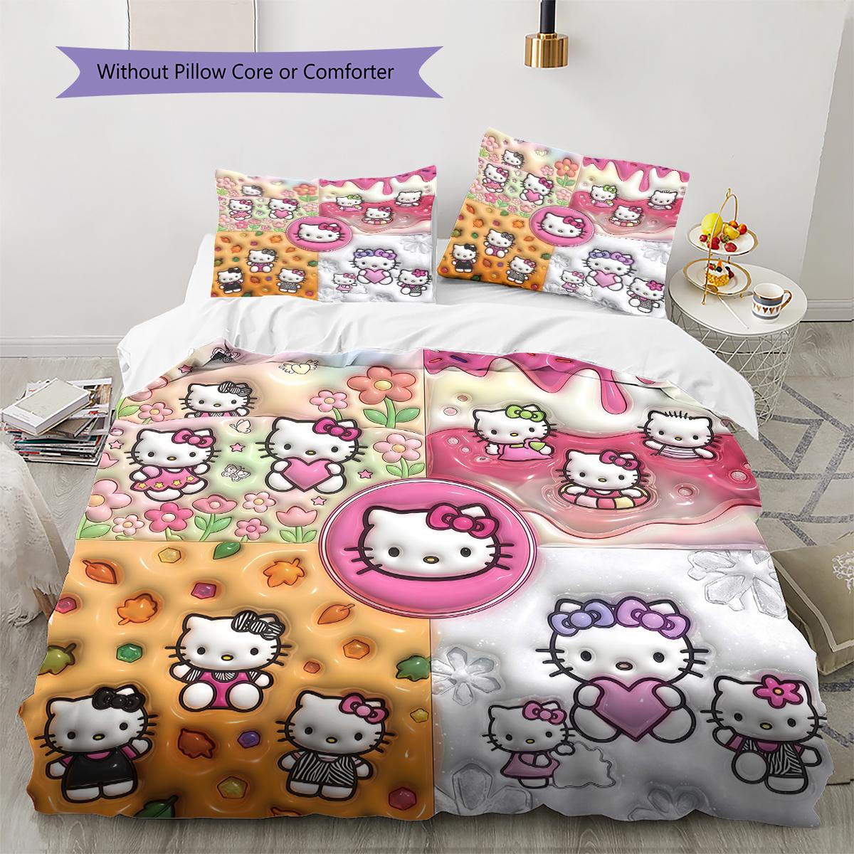 Hello Kitty Cute Pattern Bedding,Quilt Set Quilt Cover Pillowcase Home Birthday Gift(1 * duvet cover + 2 * pillowcase, without core) 135x200cm
Hello Kitty Cute Pattern Bedding,Quilt Set Quilt Cover Pillowcase Home Birthday Gift(1 * duvet cover + 2 * pillowcase, without core) 135x200cm