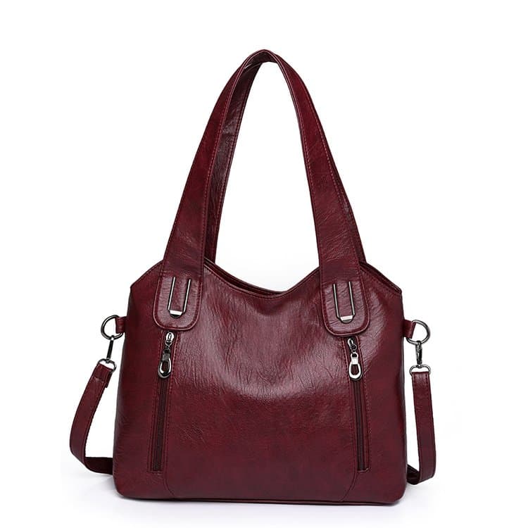 Soft leather large capacity portable messenger bag women червоний
Soft leather large capacity portable messenger bag women червоний