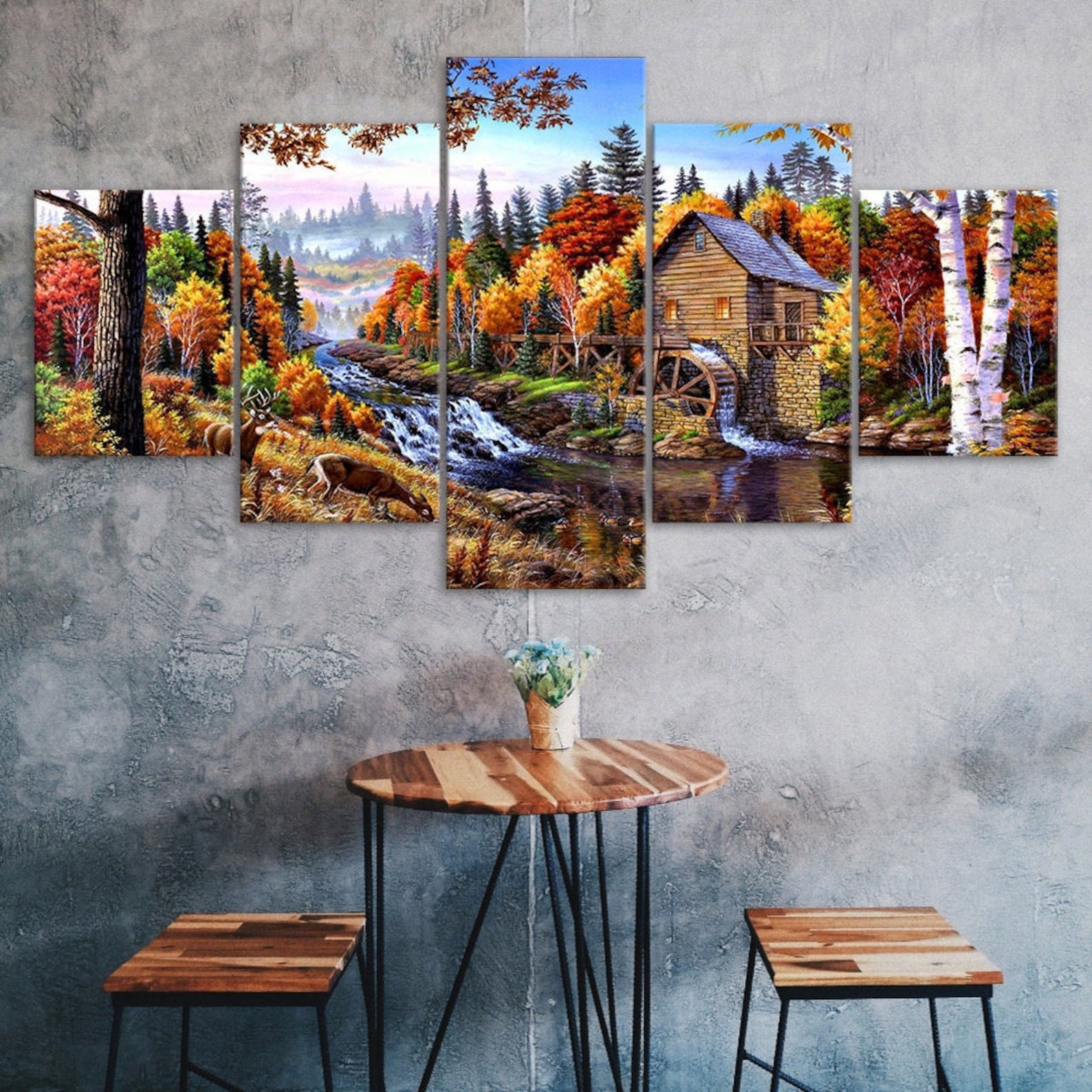 Autumn House Forest Trees River Stream Landscape Canvas 5 Piece Five Panel Wall Print Modern Art Poster Home Decor Gift For Him For Her 20X35 20X45 20X55CM
Autumn House Forest Trees River Stream Landscape Canvas 5 Piece Five Panel Wall Print Modern Art Poster Home Decor Gift For Him For Her 20X35 20X45 20X55CM