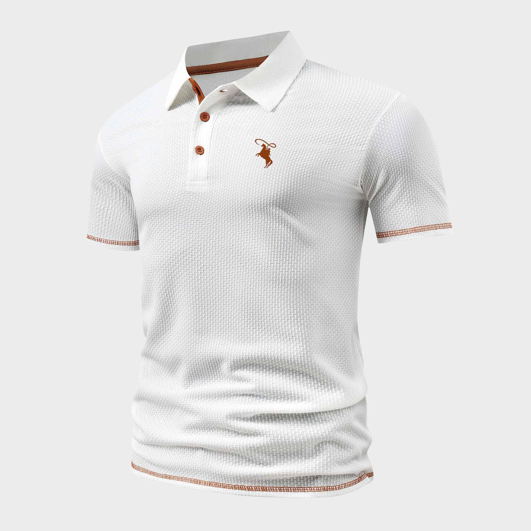 Men s Slim-Fit Textured Knit Polo Shirt with Horse Rider Print, Casual Business Style XXL білий
Men s Slim-Fit Textured Knit Polo Shirt with Horse Rider Print, Casual Business Style XXL білий