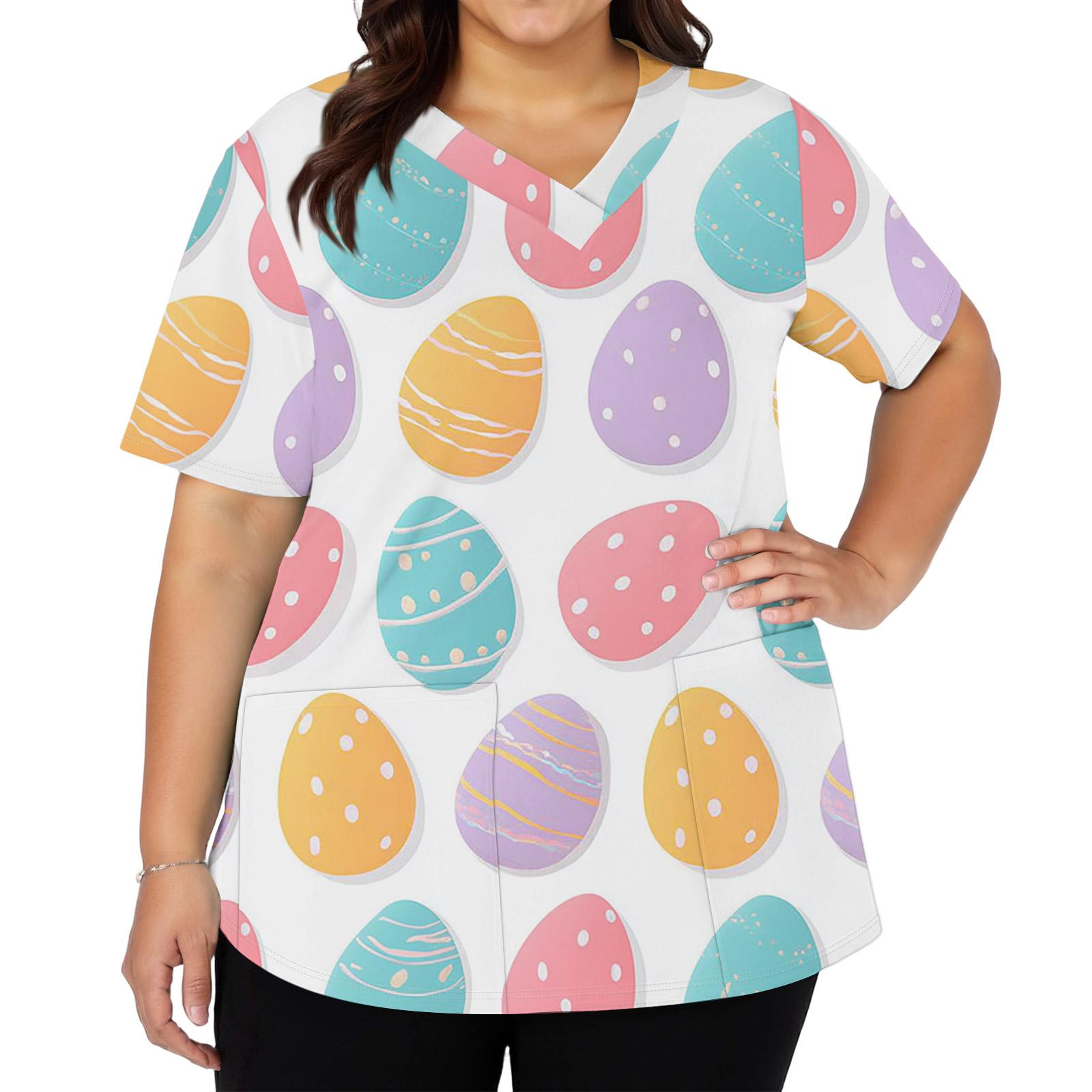 Women s Fashionable V-neck Short-sleeved Work Top With Double Side Slits And Pockets, Featuring Easter Bunny And Egg Prints. XXXXXL фіолетовий
Women s Fashionable V-neck Short-sleeved Work Top With Double Side Slits And Pockets, Featuring Easter Bunny And Egg Prints. XXXXXL фіолетовий
