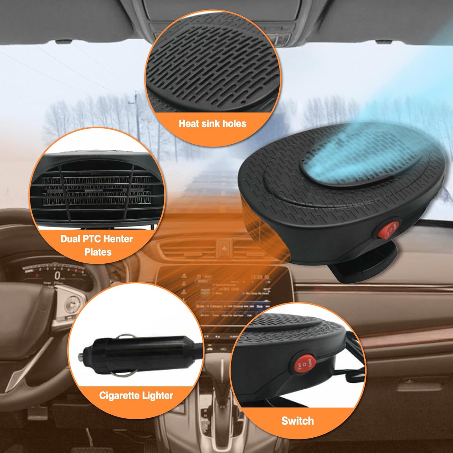 MACHSWON 2 in 1 Car Heater and Cooler Fan - 150W 12V Auto Defroster and Demister for Windscreen Dashboard
MACHSWON 2 in 1 Car Heater and Cooler Fan - 150W 12V Auto Defroster and Demister for Windscreen Dashboard