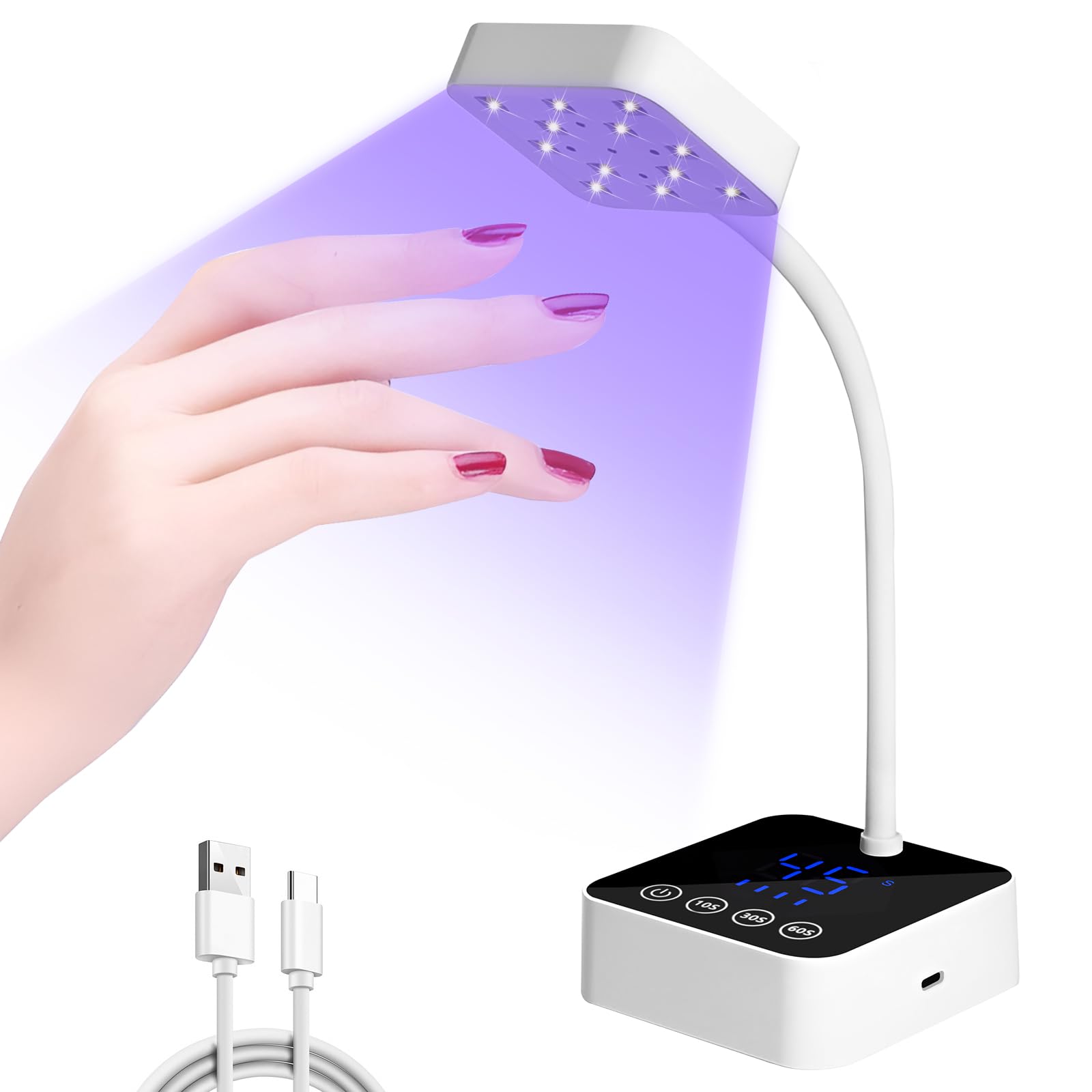 Diesisa LED Nail Gel Nail Light with Adjustable Gooseneck Nail Light Stand Automatic USB Professional UV Resin Compatible with All Gel Nails for Salon белый
Diesisa LED Nail Gel Nail Light with Adjustable Gooseneck Nail Light Stand Automatic USB Professional UV Resin Compatible with All Gel Nails for Salon белый