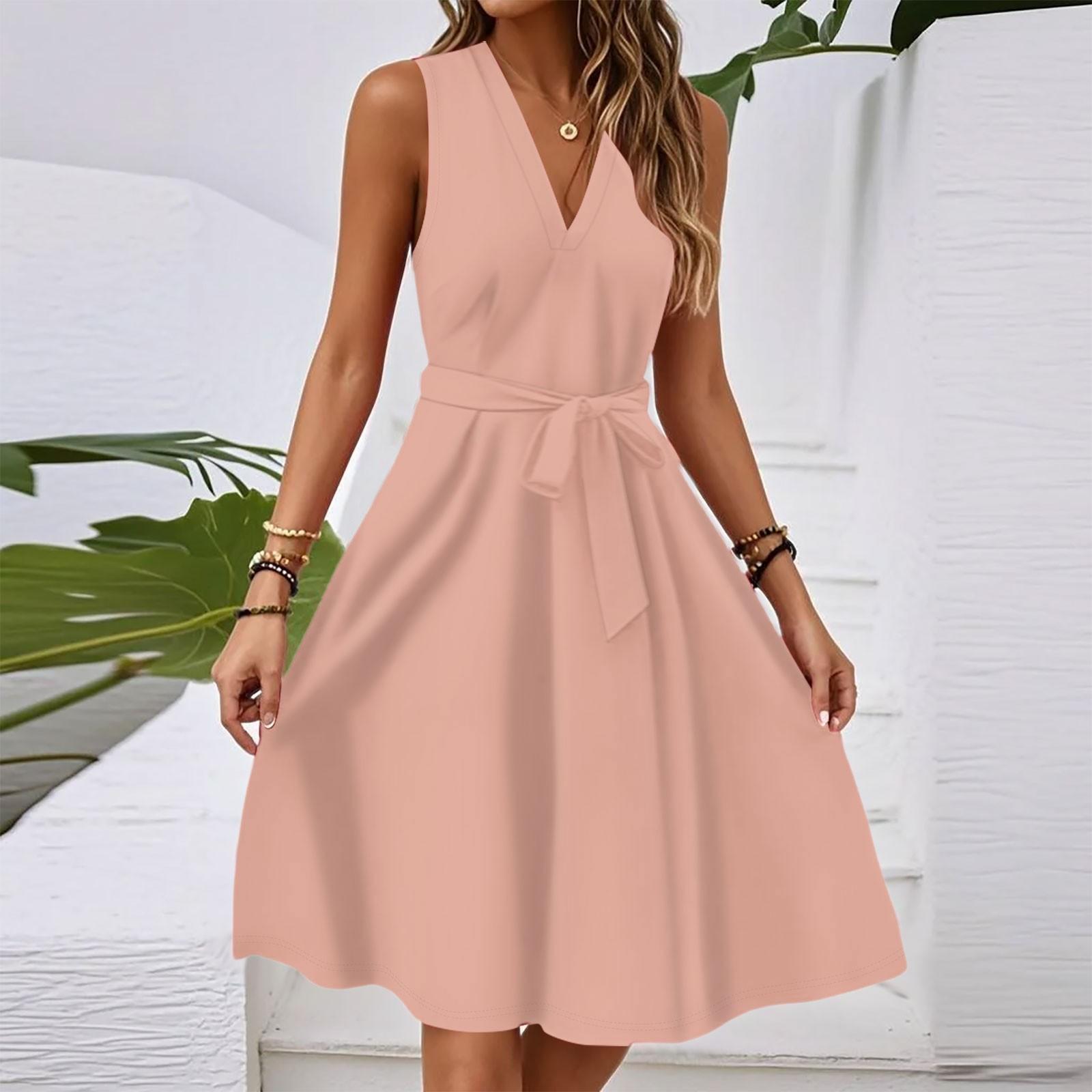 Women s Spring And Summer Casual V-Neck Sleeveless Waist Gradient Printed Midi Dress S рожевий
Women s Spring And Summer Casual V-Neck Sleeveless Waist Gradient Printed Midi Dress S рожевий