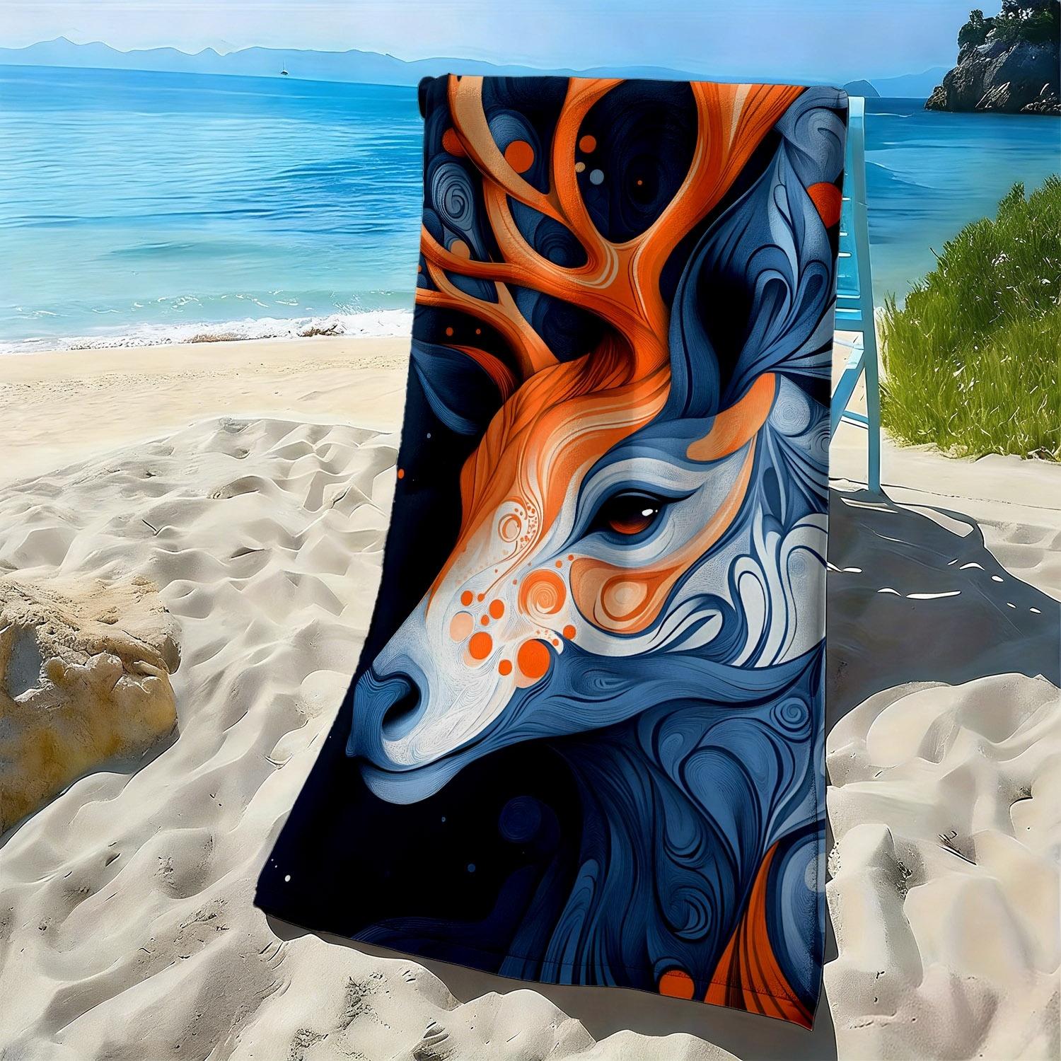 Abstract deer-head interwoven pattern polyester microfiber beach towel is highly absorbent, suitable for swimming beach outings W40*H60(CM)
Abstract deer-head interwoven pattern polyester microfiber beach towel is highly absorbent, suitable for swimming beach outings W40*H60(CM)