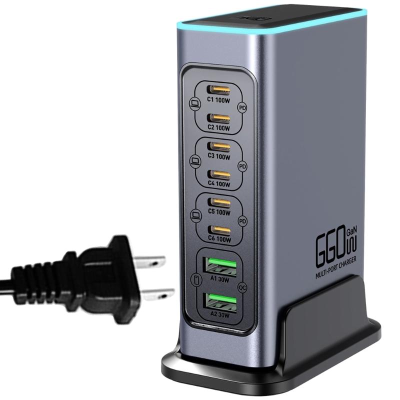 660W Gallium Nitride Charging Station 8 Port USB-A and USB C port Fast Speed Charger for Laptops Tablets Phones 1
660W Gallium Nitride Charging Station 8 Port USB-A and USB C port Fast Speed Charger for Laptops Tablets Phones 1