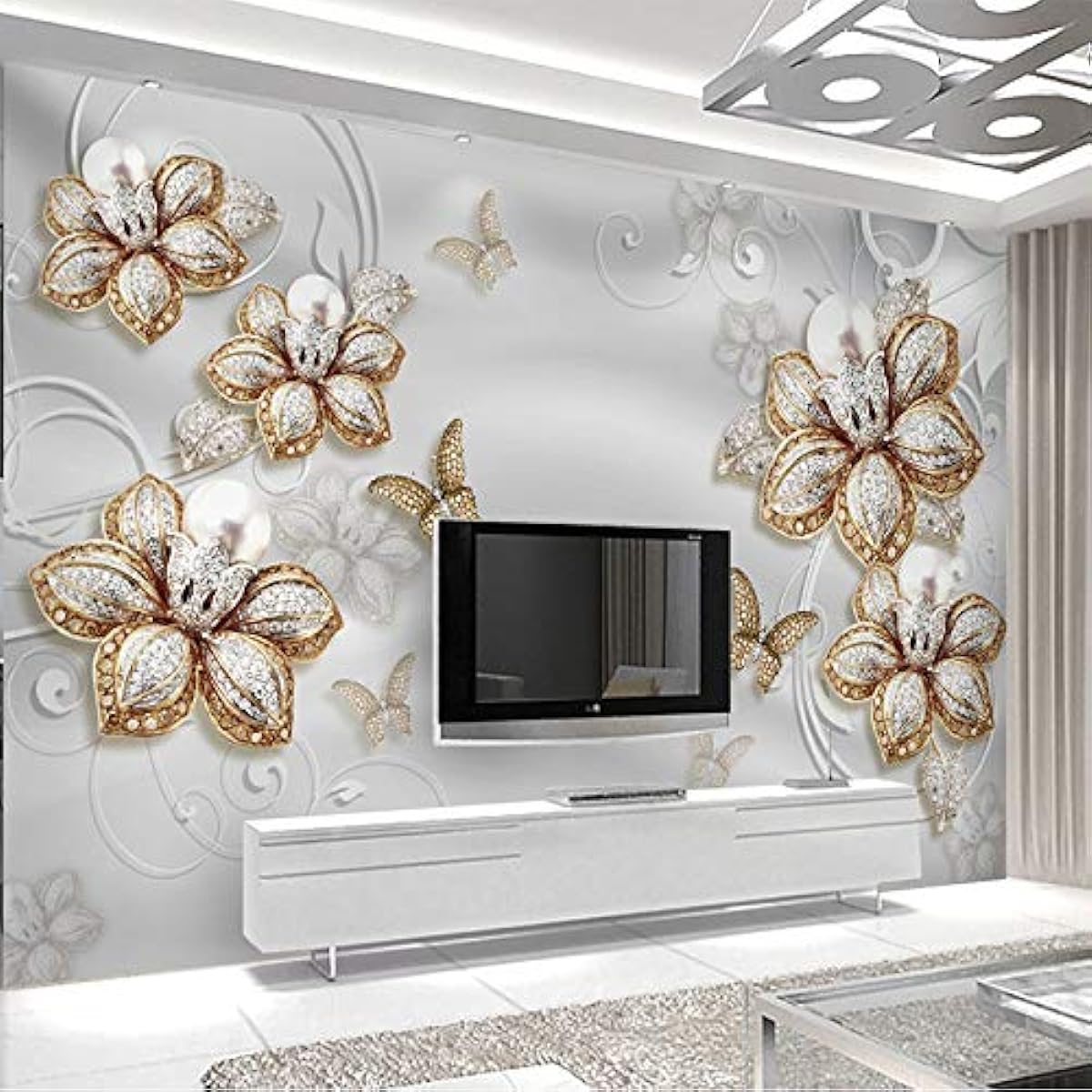 European 3d Wall Murals Jewel Flowers Wallpaper, Living Room Tv Sofa Home Decor Wallpaper 200 cm(W) x 140 cm(H)
European 3d Wall Murals Jewel Flowers Wallpaper, Living Room Tv Sofa Home Decor Wallpaper 200 cm(W) x 140 cm(H)