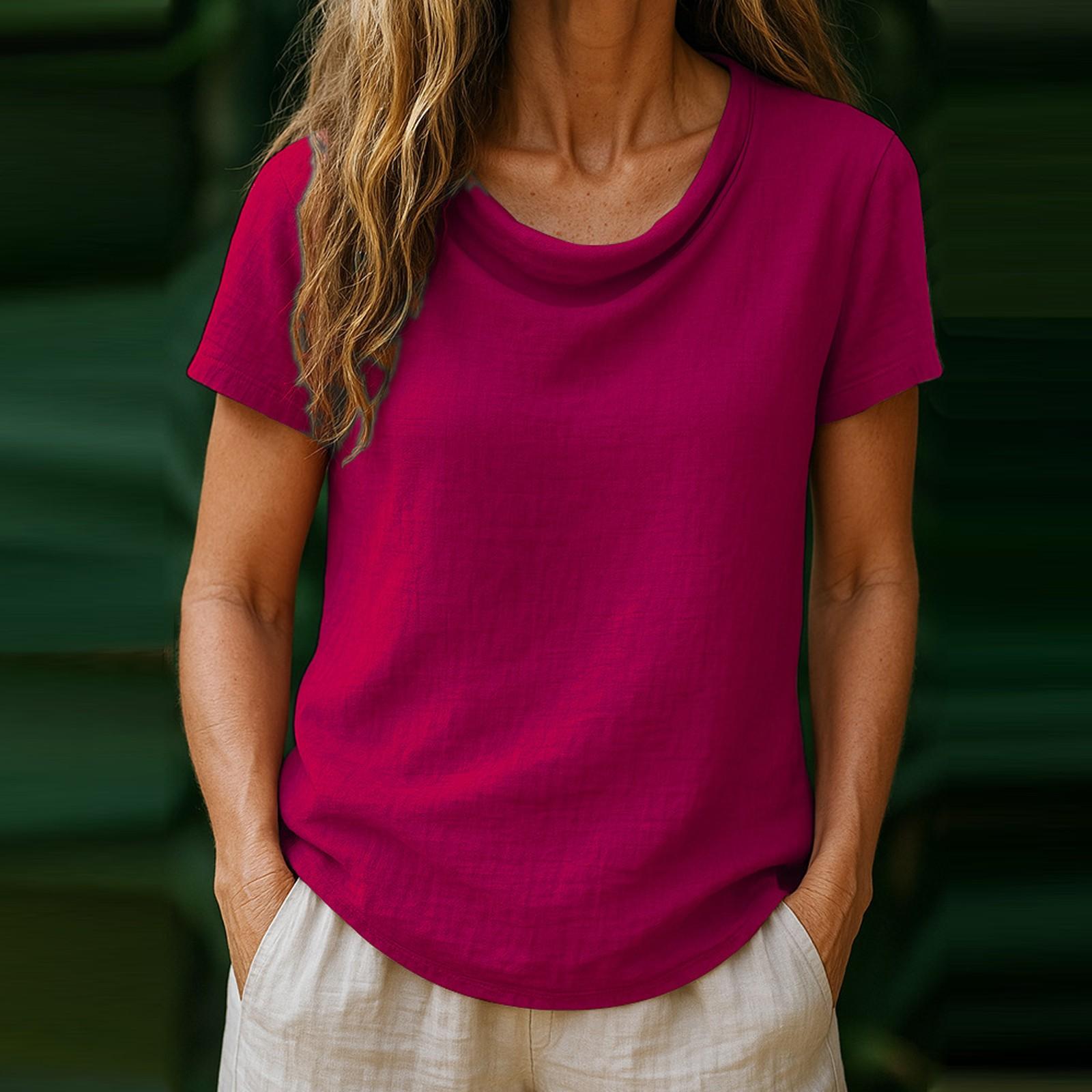 Women s Casual Loose Fashion Short Sleeve Solid Color Pile Collar Pullover Pleated T-shirt XXL червоний
Women s Casual Loose Fashion Short Sleeve Solid Color Pile Collar Pullover Pleated T-shirt XXL червоний