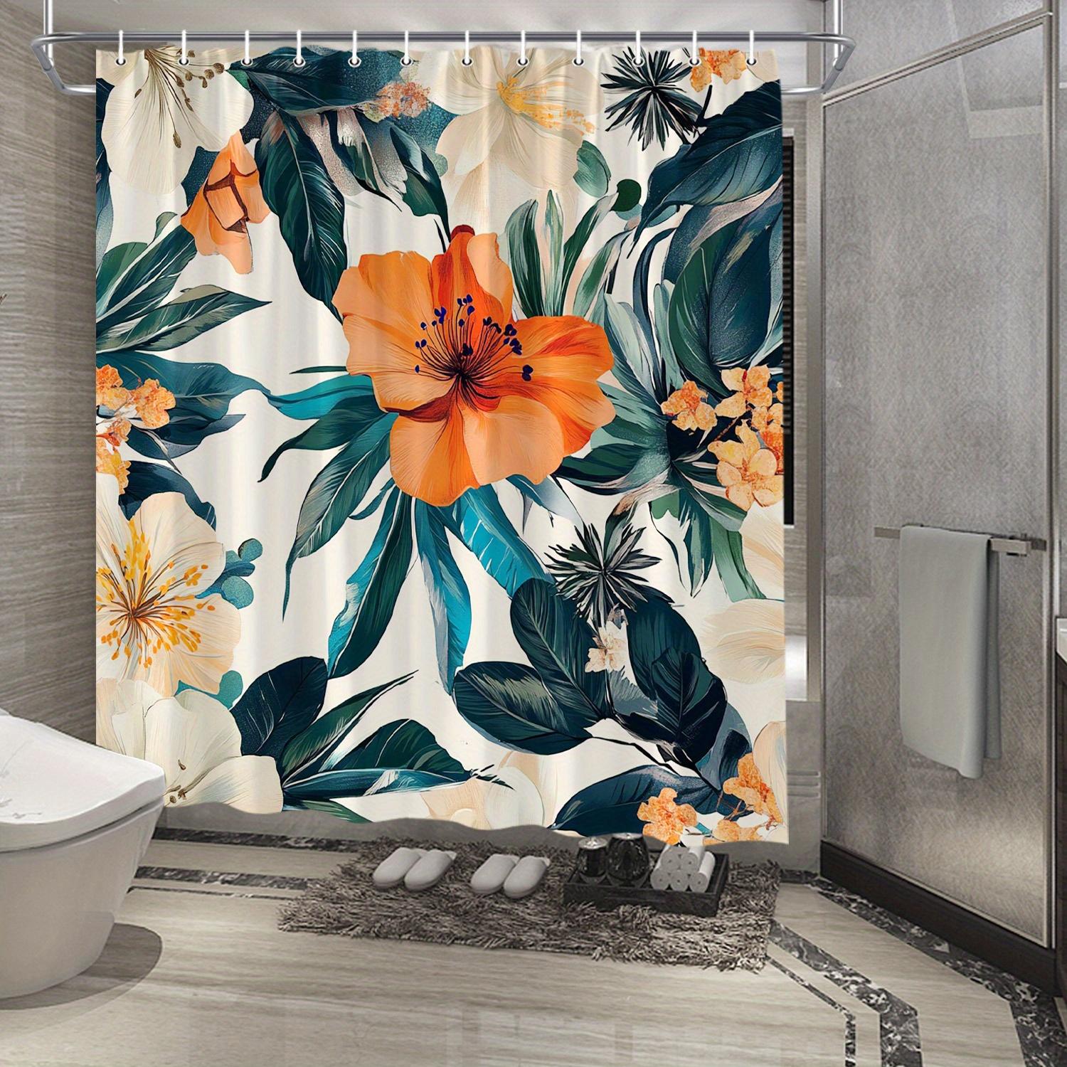 1Pc Vibrant Hibiscus Shower Curtain - Realistic Textured Digital Print Orange Flowers & Green Leaves, 70X70 Inch Polyester Bathr W60H190(CM)-1 Pcs
1Pc Vibrant Hibiscus Shower Curtain - Realistic Textured Digital Print Orange Flowers & Green Leaves, 70X70 Inch Polyester Bathr W60H190(CM)-1 Pcs