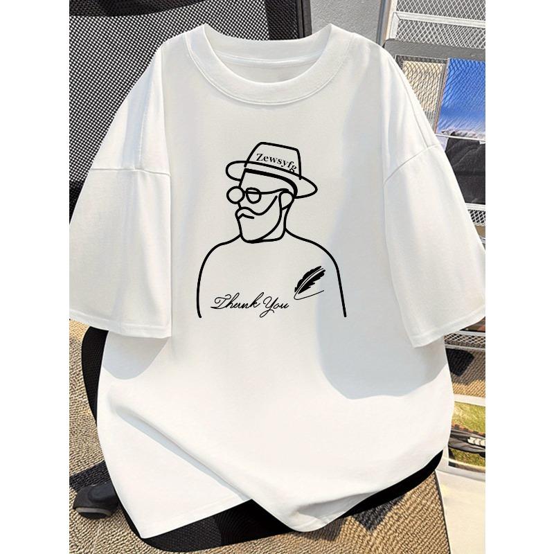 European Size Pure Cotton Short Sleeve T-Shirt, Commuter Top with Printed Pattern and Text, White Casual T-Shirt 4XL
European Size Pure Cotton Short Sleeve T-Shirt, Commuter Top with Printed Pattern and Text, White Casual T-Shirt 4XL