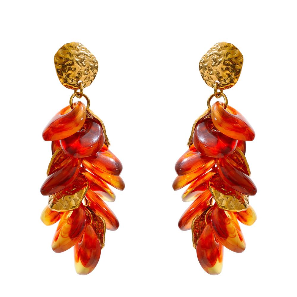 Yhpup Exclusive Handmade Jewelry Beige Amber Resin Flower Petal Tassel Drop Charm Earrings Stainless Steel Waterproof Jewelry
Yhpup Exclusive Handmade Jewelry Beige Amber Resin Flower Petal Tassel Drop Charm Earrings Stainless Steel Waterproof Jewelry