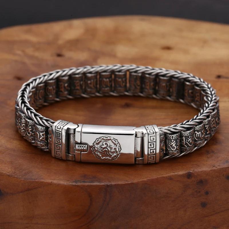 1PCS Retro Handmade Prayer Wheel Bracelet For Men Silver Color Personality Hip Hop Chinese Style Fashion Bracelets Gift Jewelry 24cm
1PCS Retro Handmade Prayer Wheel Bracelet For Men Silver Color Personality Hip Hop Chinese Style Fashion Bracelets Gift Jewelry 24cm