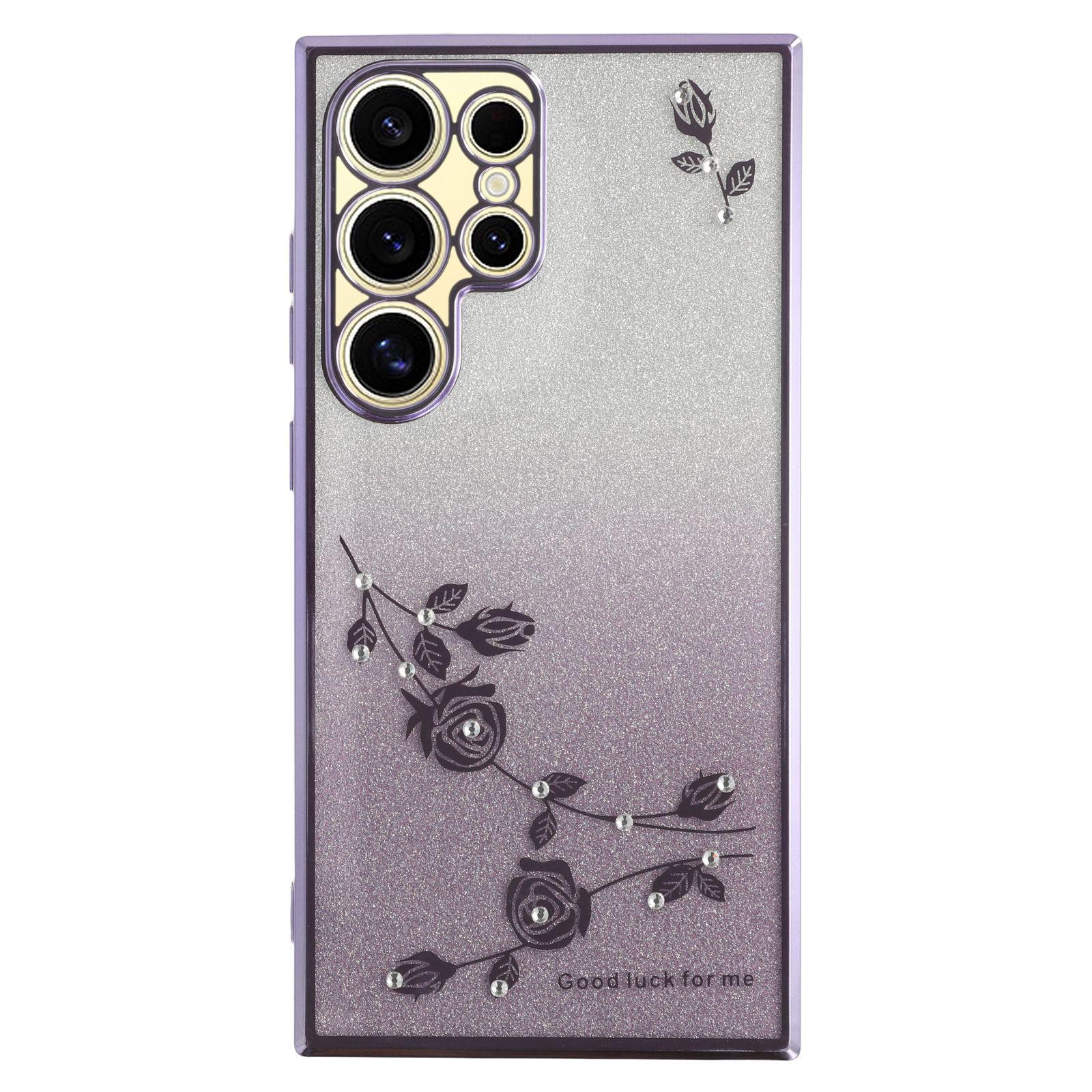 KADEM For Samsung Galaxy S23 Ultra Anti-Fading Gradient Color Phone Case Flower Pattern Decor Rhinestone Glitter Powder Flexible TPU Phone Cover Purple
KADEM For Samsung Galaxy S23 Ultra Anti-Fading Gradient Color Phone Case Flower Pattern Decor Rhinestone Glitter Powder Flexible TPU Phone Cover Purple