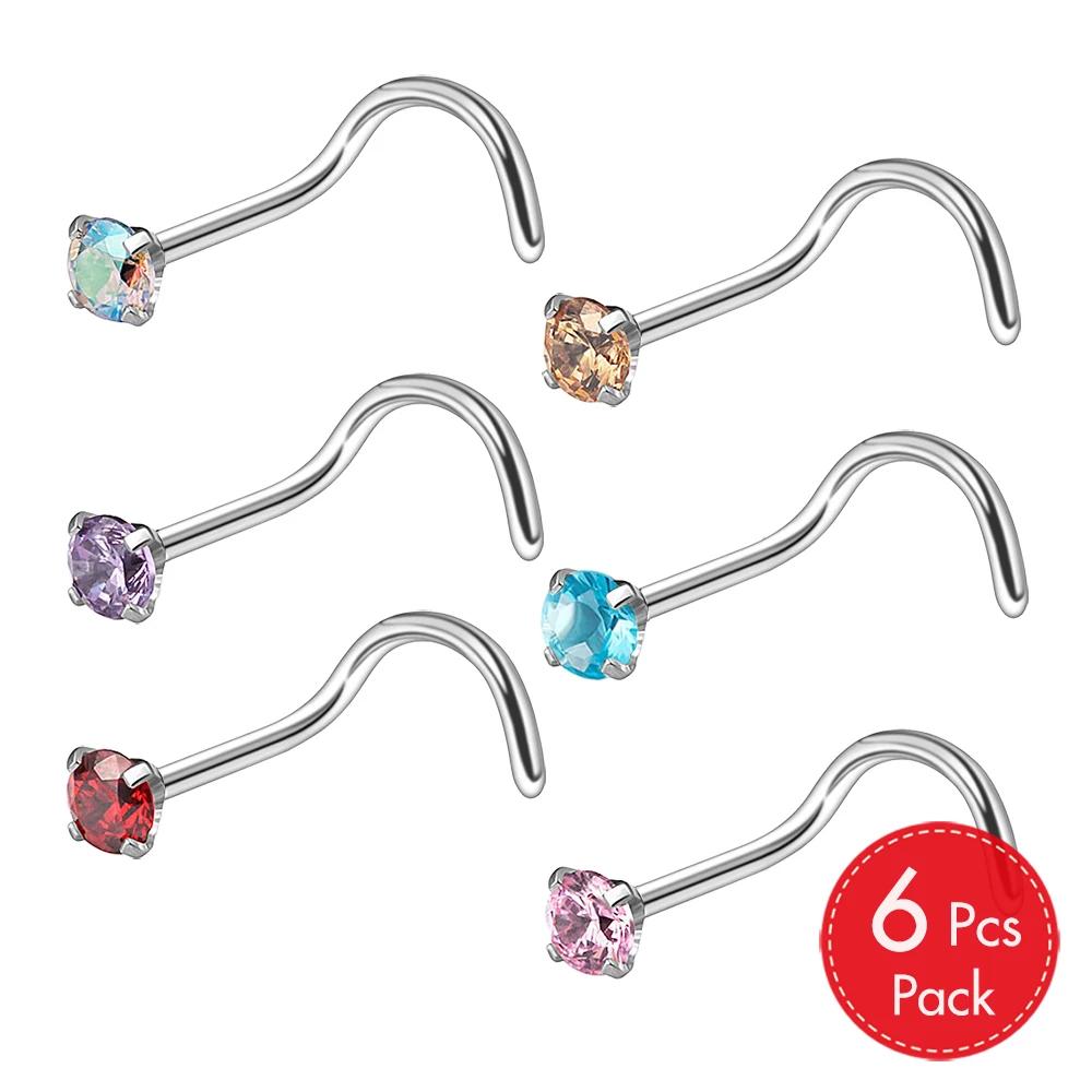 6/10Pcs CZ Gem Surgical Stainless Steel Nose Rings Nostril Piercing Studs Jewelry S L Bone Shape Multi Color Round Crystal 20g
6/10Pcs CZ Gem Surgical Stainless Steel Nose Rings Nostril Piercing Studs Jewelry S L Bone Shape Multi Color Round Crystal 20g