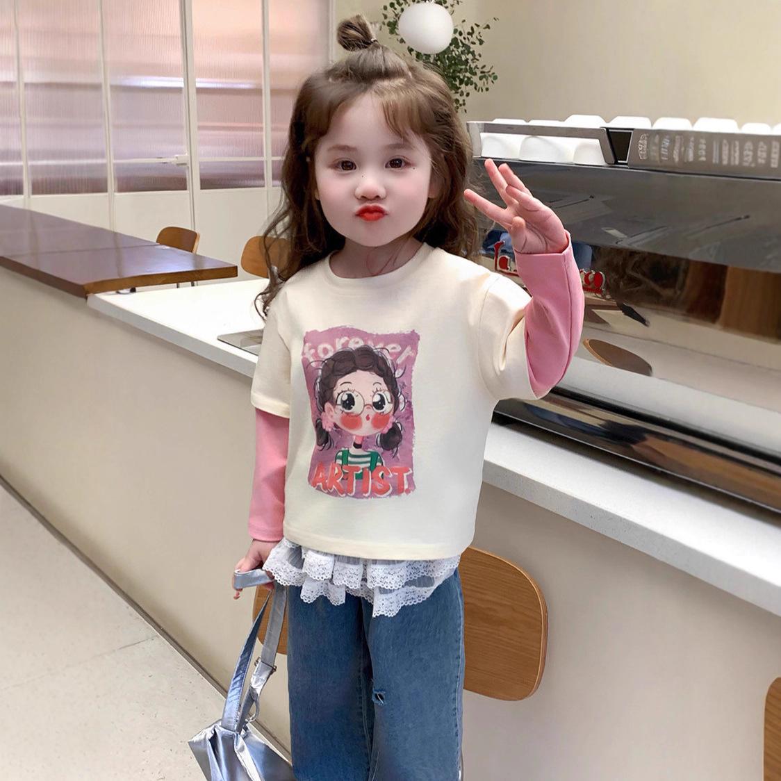 Girls Spring & Autumn Korean Style Two-in-One Cartoon Print Long Sleeve T-Shirt - Stylish & Casual 100cm
Girls Spring & Autumn Korean Style Two-in-One Cartoon Print Long Sleeve T-Shirt - Stylish & Casual 100cm