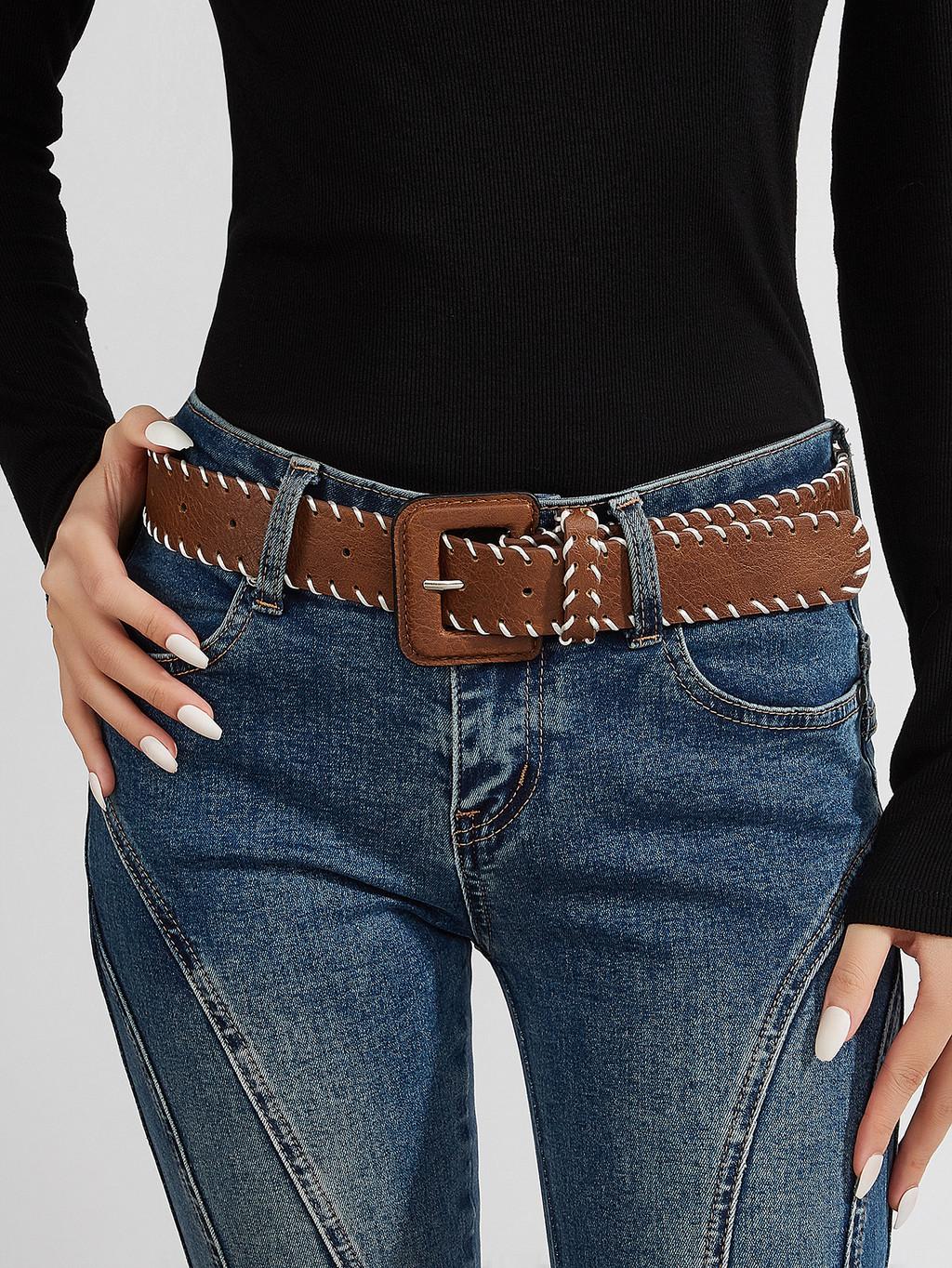 Korean Style Womens Pu Leather Belt With Vintage Handcrafted Rope Design For Daily Office Use 3.3CM Brown
Korean Style Womens Pu Leather Belt With Vintage Handcrafted Rope Design For Daily Office Use 3.3CM Brown