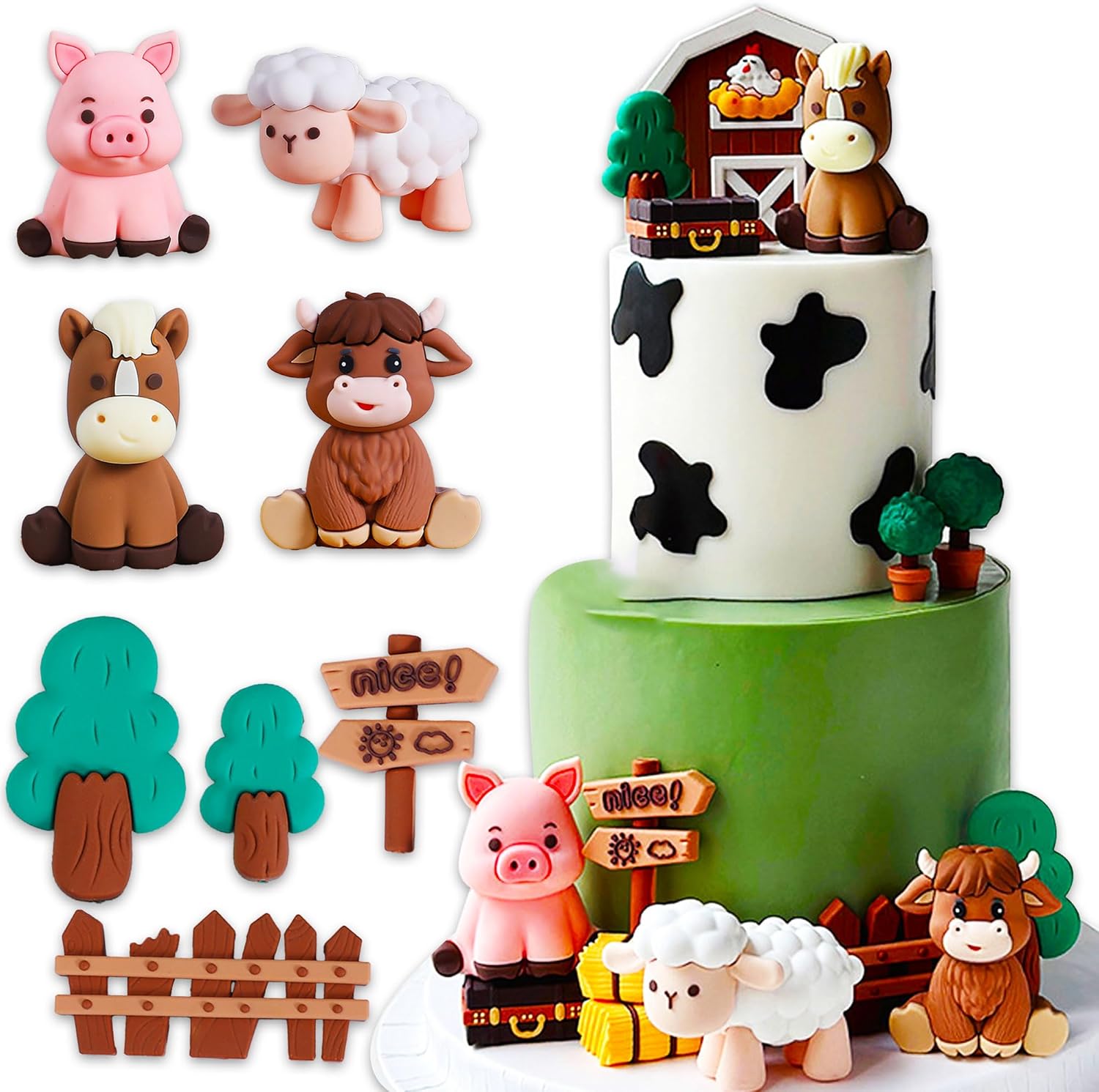 Farm Animal Cake Decoration Farm Birthday Cake Toppers Cow Pig Cake Topper for Farm Animal Baby Shower Birthday Party Decoration
Farm Animal Cake Decoration Farm Birthday Cake Toppers Cow Pig Cake Topper for Farm Animal Baby Shower Birthday Party Decoration