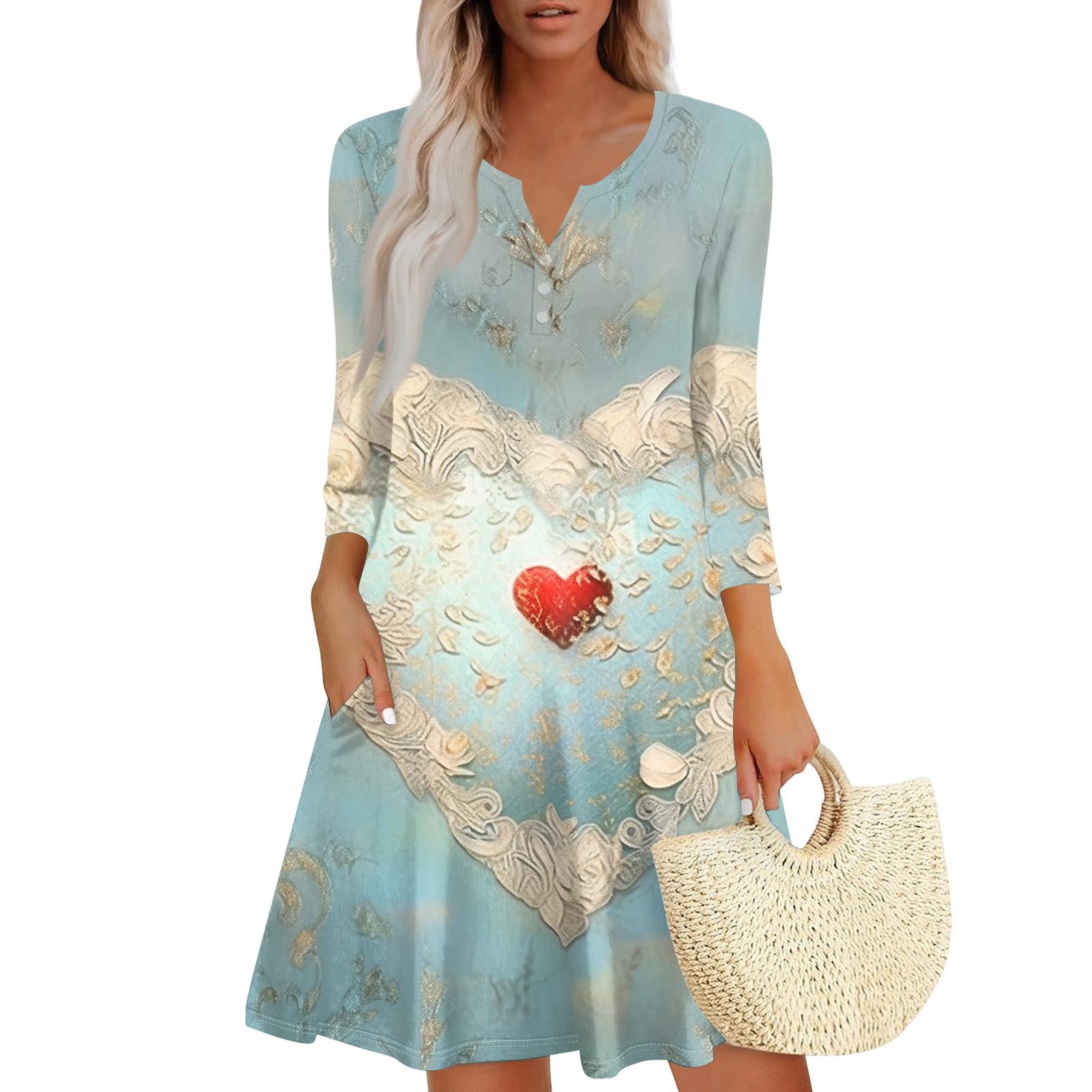 Women s Dress Loose V Neck Three,quarter Sleeve With Pockets Dress S
Women s Dress Loose V Neck Three,quarter Sleeve With Pockets Dress S