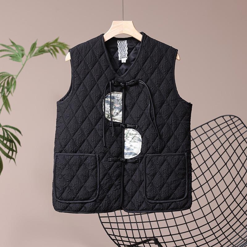 Женский хлопковый жилет зимний новый жилет с китайской застежкой верхняя одежда короткая куртка 5XL (recommended 150-82.5 kg) чёрный
Женский хлопковый жилет зимний новый жилет с китайской застежкой верхняя одежда короткая куртка 5XL (recommended 150-82.5 kg) чёрный