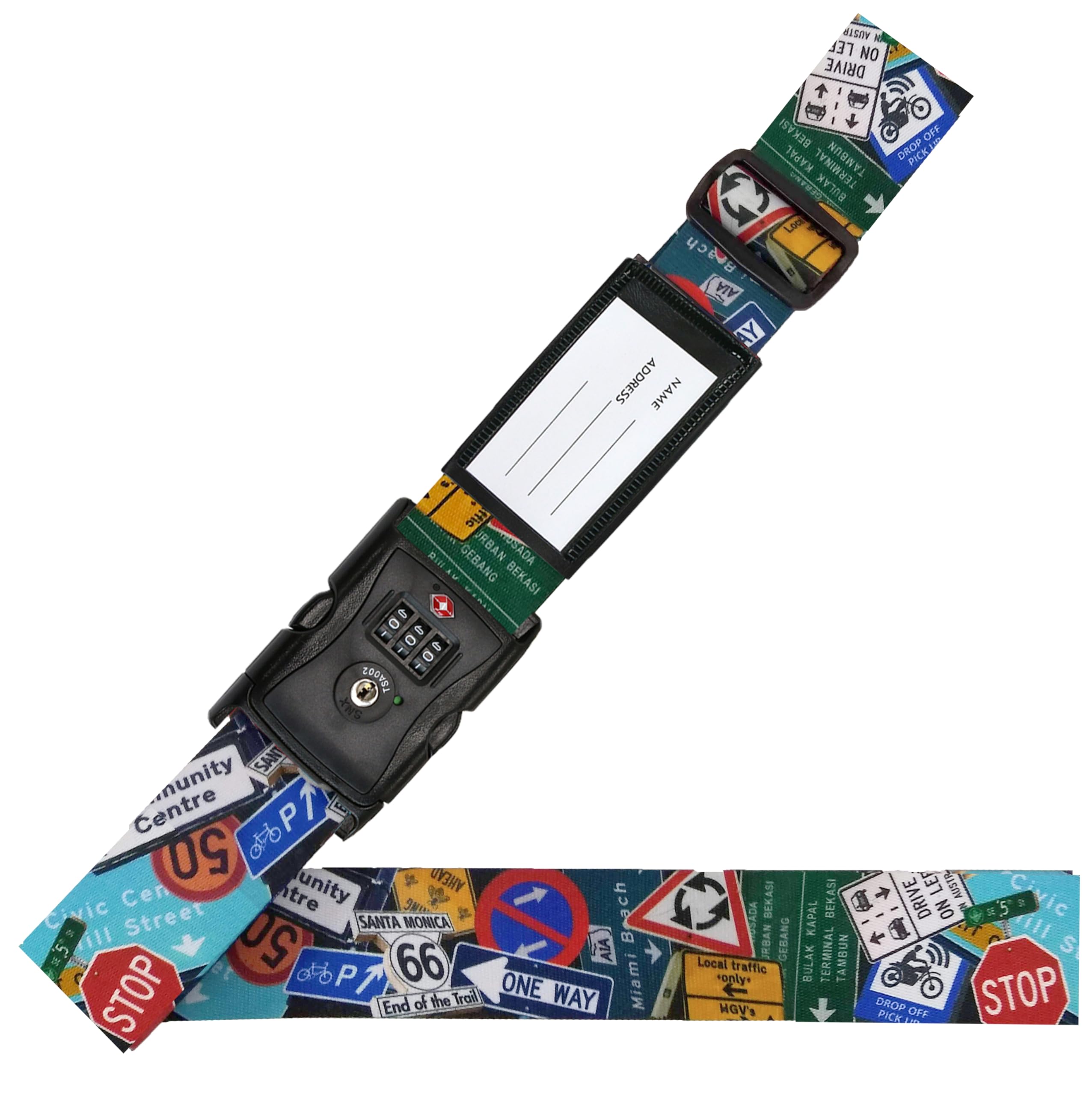 VANGARD Suitcase Belt secures includes name made in road sign TSA with - One-touch, convenient, luggage, tag, durable, Japan, stylish, pattern, lock,
VANGARD Suitcase Belt secures includes name made in road sign TSA with - One-touch, convenient, luggage, tag, durable, Japan, stylish, pattern, lock,