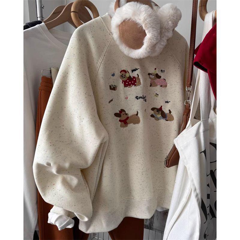 Women’s Cute Fleece-Lined Sweatshirt with Embroidered Puppies - Versatile and Warm for Autumn/Winter M
Women’s Cute Fleece-Lined Sweatshirt with Embroidered Puppies - Versatile and Warm for Autumn/Winter M