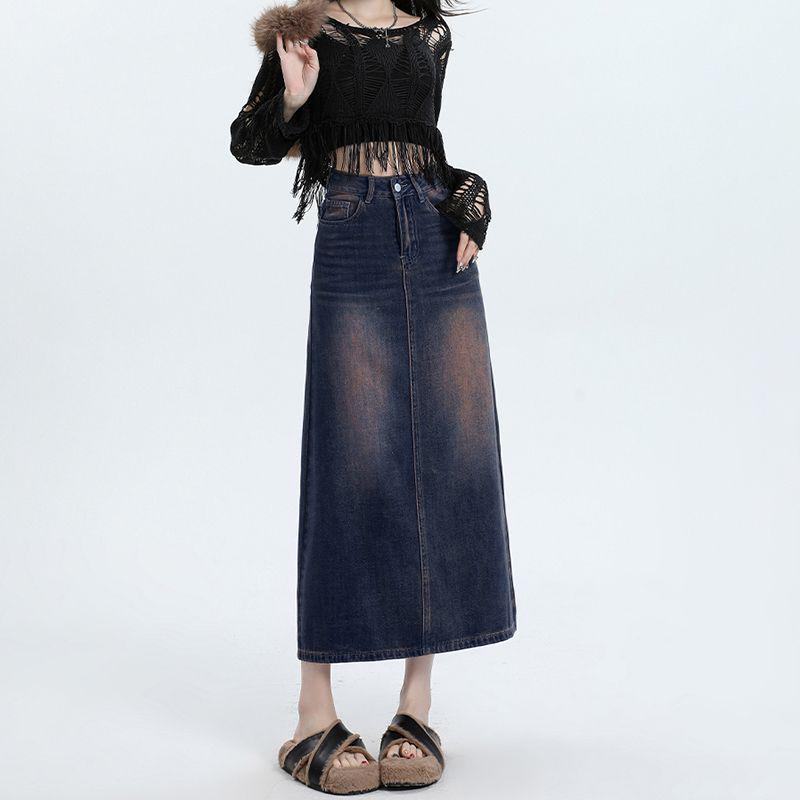 Versatile High-Waist A-Line Denim Midi Skirt for Women - Spring/Autumn Korean Style Medium
Versatile High-Waist A-Line Denim Midi Skirt for Women - Spring/Autumn Korean Style Medium