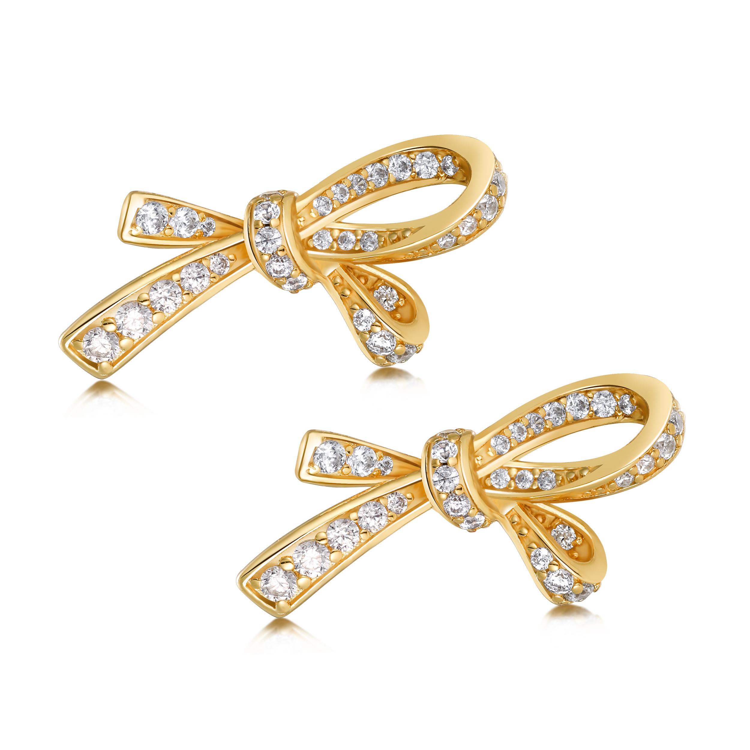 Sweet Bow Knot Stud Earrings for Women Sparkling 5A Zircon 14K Gold Plated Dainty Earrings Daily Accessories Elegant Jewelry
Sweet Bow Knot Stud Earrings for Women Sparkling 5A Zircon 14K Gold Plated Dainty Earrings Daily Accessories Elegant Jewelry