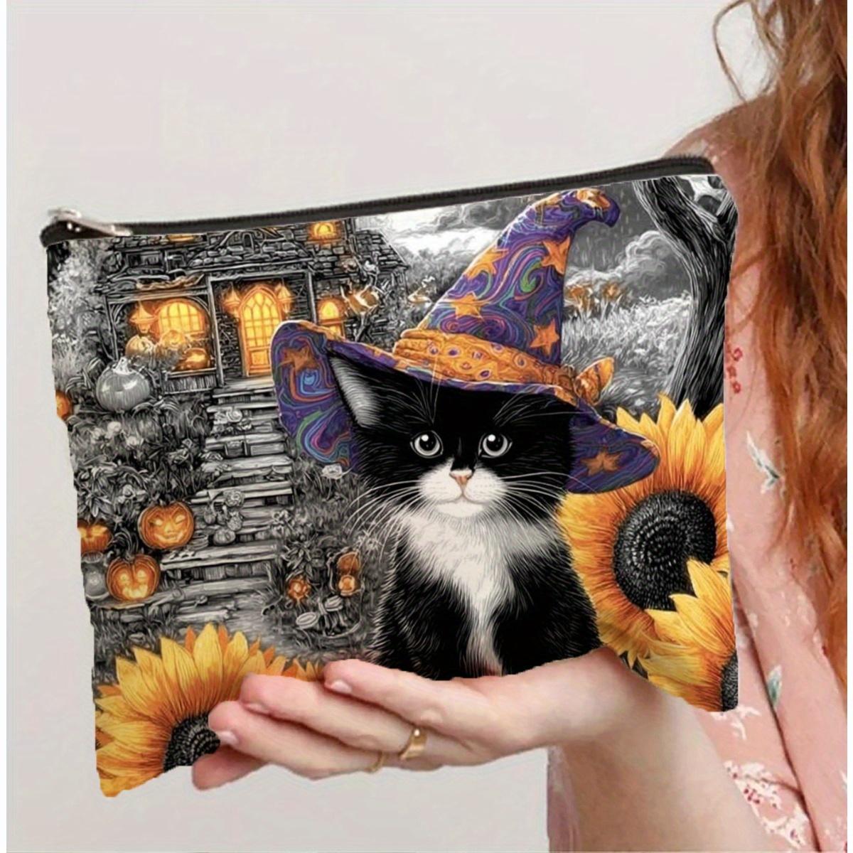 AHalloween Black Cat Sunflower Patterned Makeup Bag- Multifunctional Zipper Pouch, Jewelry Storage Bag, Perfect Travel Zipper Sm
AHalloween Black Cat Sunflower Patterned Makeup Bag- Multifunctional Zipper Pouch, Jewelry Storage Bag, Perfect Travel Zipper Sm
