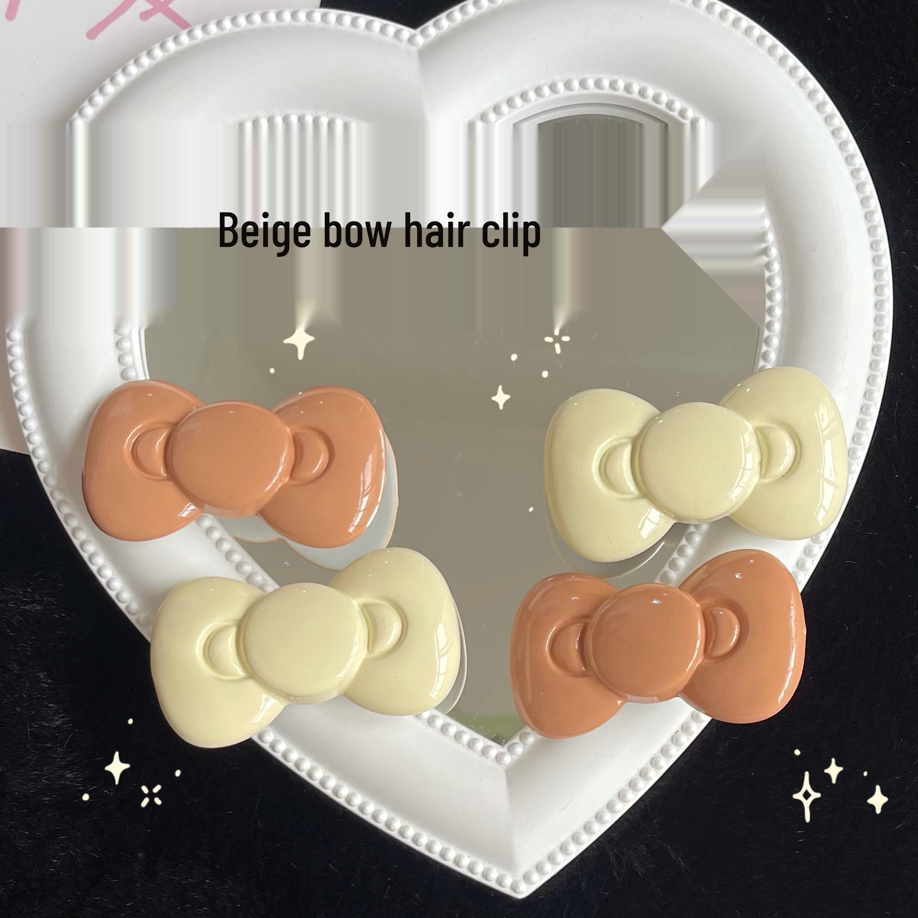 Beige Bow Heart Duckbill Clip: Sweet Korean-Japanese Girly Hair Accessory for Student Bangs
Beige Bow Heart Duckbill Clip: Sweet Korean-Japanese Girly Hair Accessory for Student Bangs