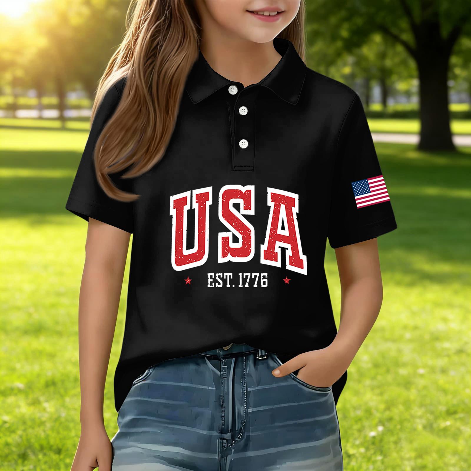 Kids Casual Short Sleeve Shirt Independence Day Print T Shirt Polo Shirt Boys Girls Summer Top Lightweight Comfortable 110 чёрный
Kids Casual Short Sleeve Shirt Independence Day Print T Shirt Polo Shirt Boys Girls Summer Top Lightweight Comfortable 110 чёрный