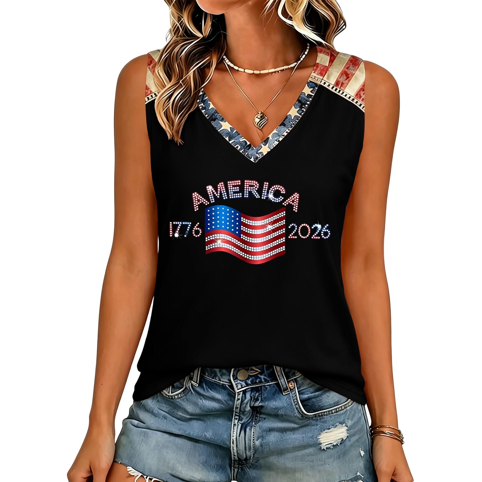 Women’s V Neck Short Sleeve Top with Letter Print and Flag Casual Loose Fit Tee 1776 2026 Themed Shirt for Daily Wear L чёрный
Women’s V Neck Short Sleeve Top with Letter Print and Flag Casual Loose Fit Tee 1776 2026 Themed Shirt for Daily Wear L чёрный