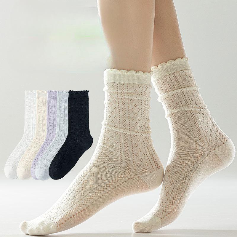 Summer Lace Black and White Pile Socks with Small Leather Shoes Ballet Style Socks for Women. Summer Thin Mid-calf Socks 1 pair вершковий
Summer Lace Black and White Pile Socks with Small Leather Shoes Ballet Style Socks for Women. Summer Thin Mid-calf Socks 1 pair вершковий