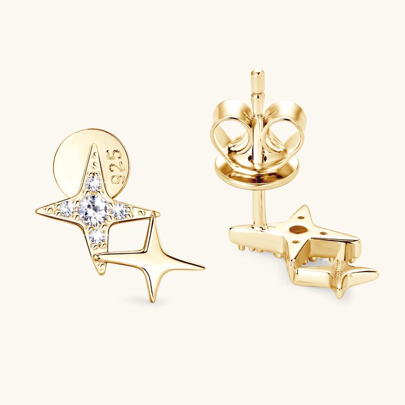 Internet Celebrity Moissanite Star Earrings: Women s 925 Sterling Silver, High-End Niche Style 0.05 carat + 0.05 carat золотой
Internet Celebrity Moissanite Star Earrings: Women s 925 Sterling Silver, High-End Niche Style 0.05 carat + 0.05 carat золотой