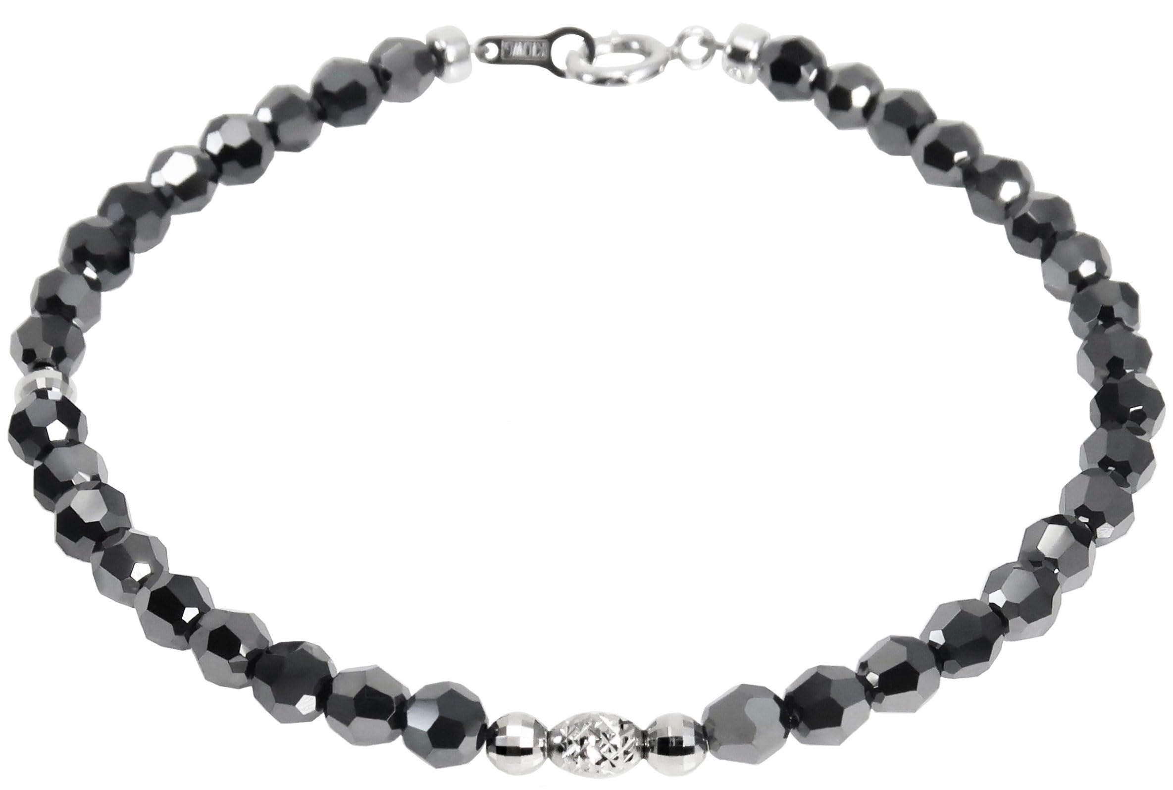 Royal Jewelry 4mm Platinum PT850 Scramble Cut Black Diamond Color Crystal Bracelet Anklet (17)
Royal Jewelry 4mm Platinum PT850 Scramble Cut Black Diamond Color Crystal Bracelet Anklet (17)