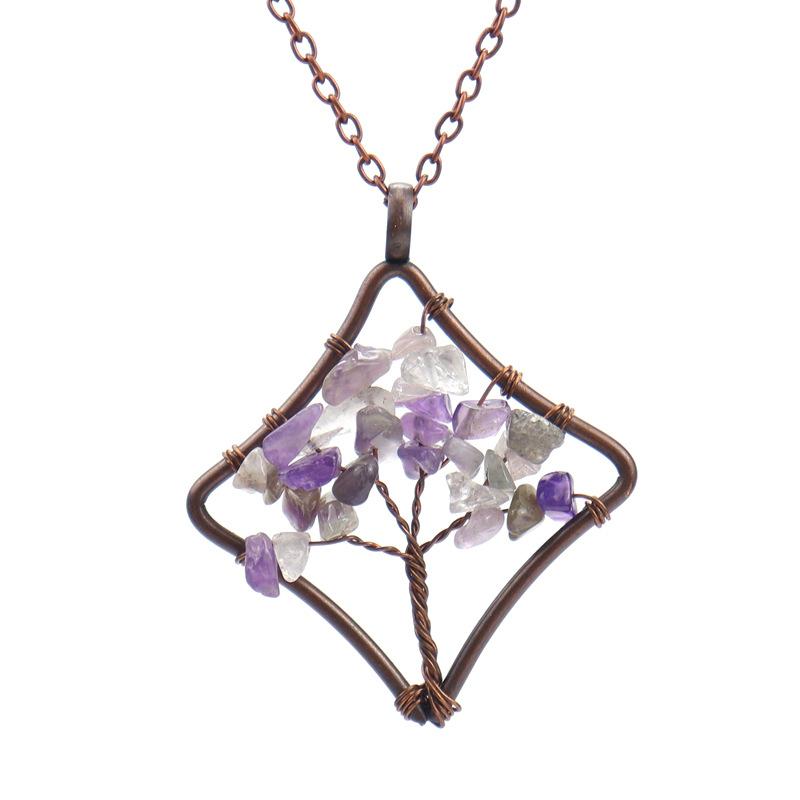 Vintage Handmade Square Tree Of Life Necklace Gravel Crystal Pendant N91 аметист
Vintage Handmade Square Tree Of Life Necklace Gravel Crystal Pendant N91 аметист