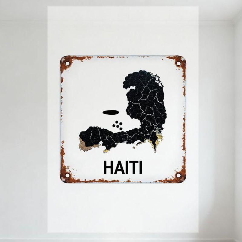 Vintage Haiti Map Metal Tin Sign Rustic Weathered Rusted Brown Edges Cracked Pattern Black & White Decor with Top Holes for Bar 20x30cm(7.8x11.8inch)
Vintage Haiti Map Metal Tin Sign Rustic Weathered Rusted Brown Edges Cracked Pattern Black & White Decor with Top Holes for Bar 20x30cm(7.8x11.8inch)