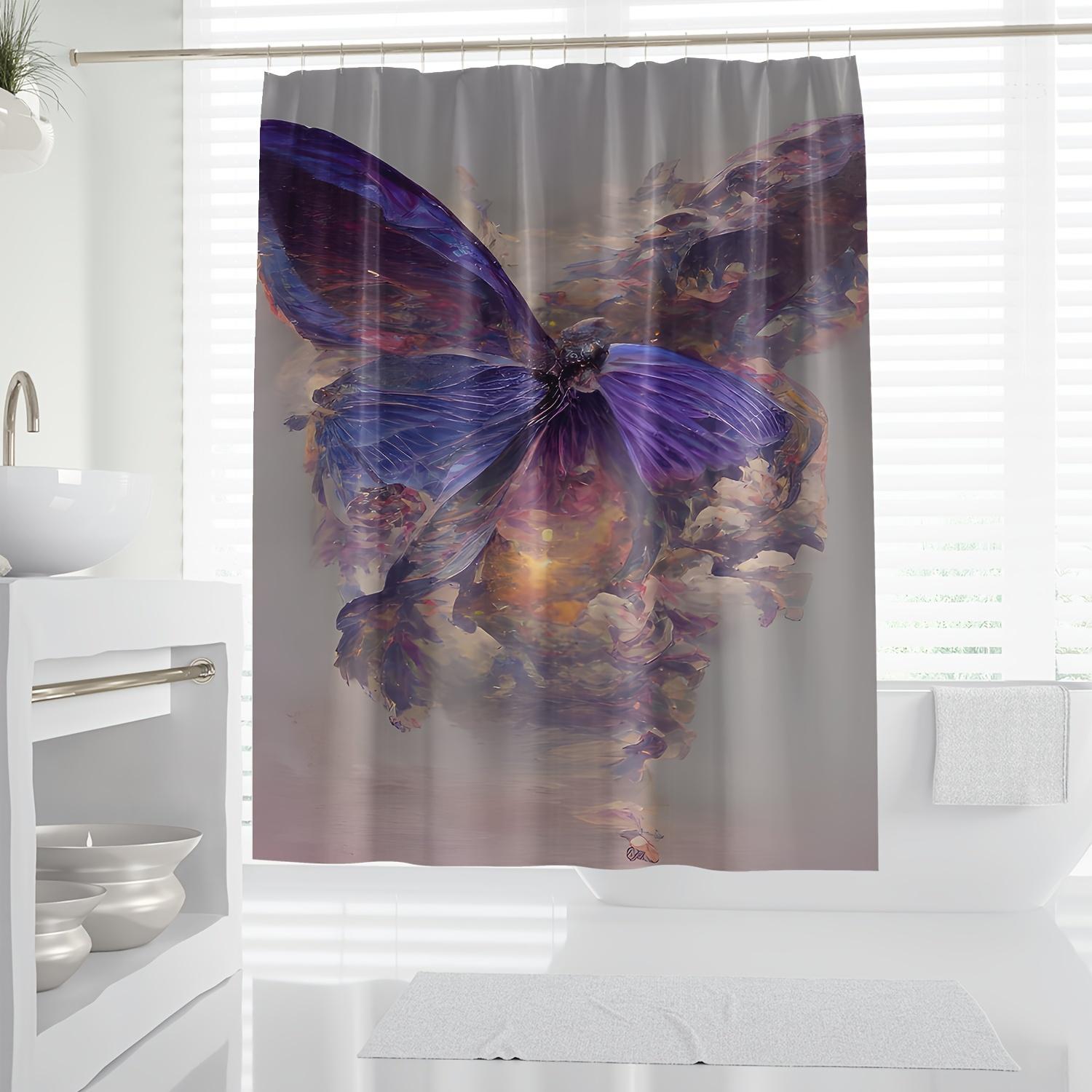 Hand-Painted Oil Painting Style Purple Butterfly Shower Curtain, Vibrant Artistic Design For Modern Bathrooms W60H190(CM)-1 Pcs
Hand-Painted Oil Painting Style Purple Butterfly Shower Curtain, Vibrant Artistic Design For Modern Bathrooms W60H190(CM)-1 Pcs