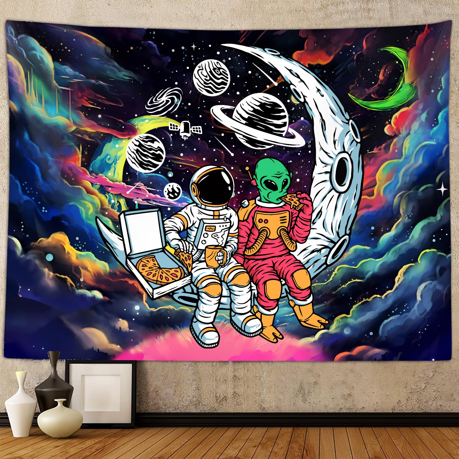 Sanzu Funny Astronaut Alien Tapestry Flat Printed Trippy Galaxy Blacklight Poster Wall Art for Boys Bedroom College Dorm 74x94cm(29x37in)
Sanzu Funny Astronaut Alien Tapestry Flat Printed Trippy Galaxy Blacklight Poster Wall Art for Boys Bedroom College Dorm 74x94cm(29x37in)