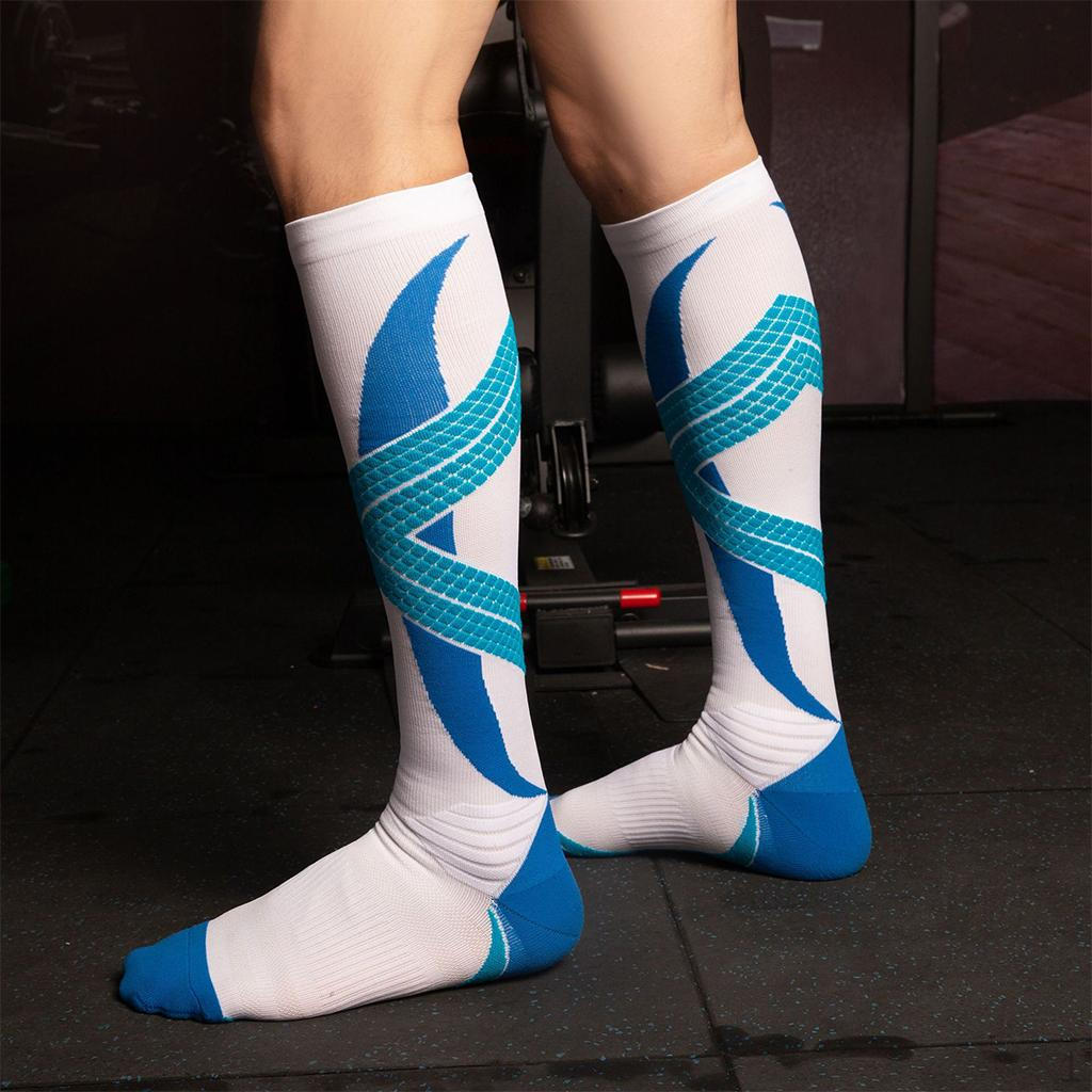 1 Pair Compression Socks Knee High for Sport Athletics Edema Veins White Blue XXL
1 Pair Compression Socks Knee High for Sport Athletics Edema Veins White Blue XXL