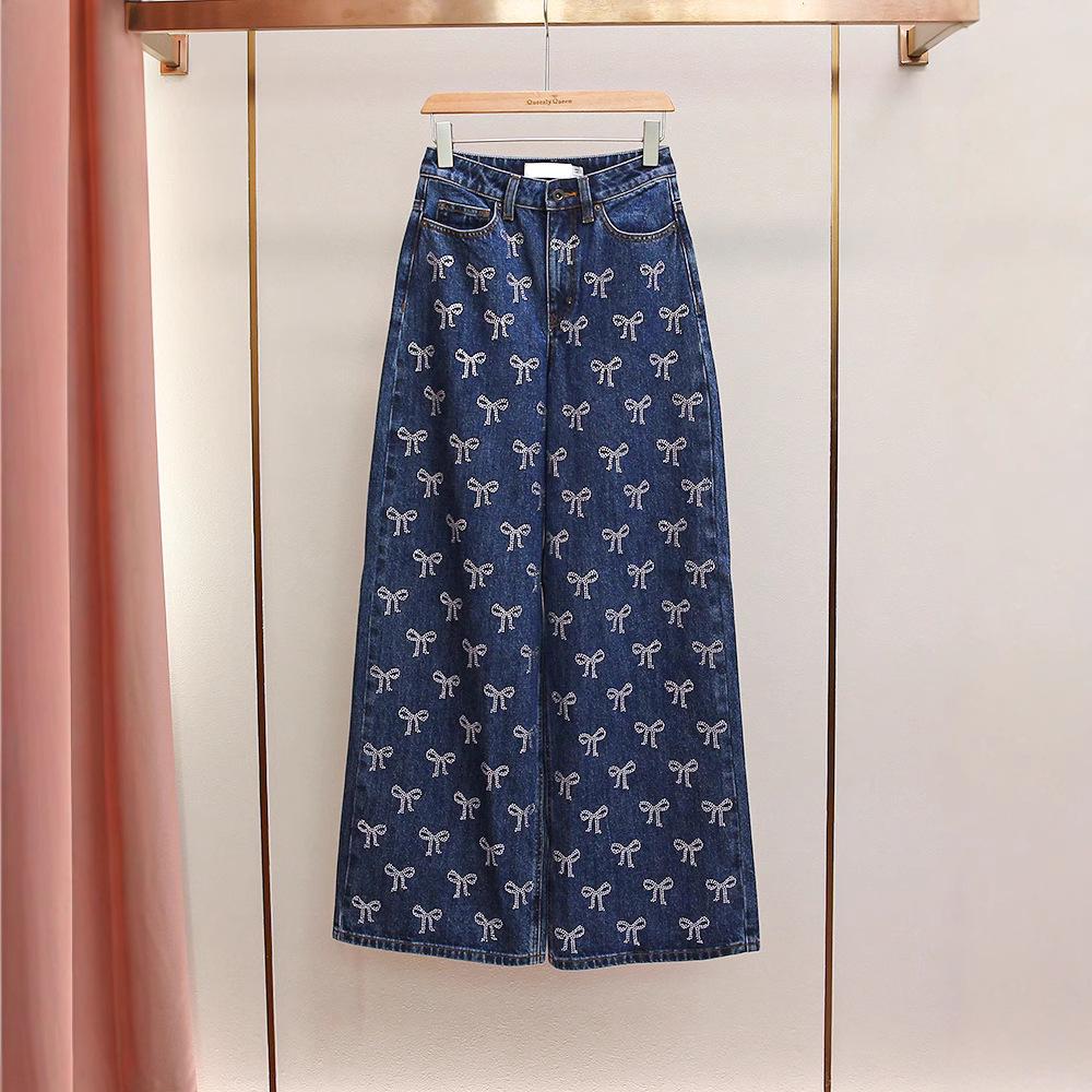Women s Retro French Design Wide-Leg Jeans with Bow and Hot Diamond Accents - Autumn/Winter Casual Fashion Medium
Women s Retro French Design Wide-Leg Jeans with Bow and Hot Diamond Accents - Autumn/Winter Casual Fashion Medium
