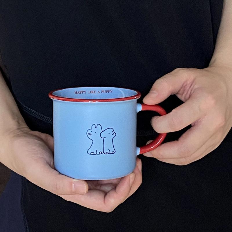 Homemade Niche Simple Blue Lines Puppy Flip Contrasting Color Couple Coffee Cup Water Cup 270Ml 270ml
Homemade Niche Simple Blue Lines Puppy Flip Contrasting Color Couple Coffee Cup Water Cup 270Ml 270ml