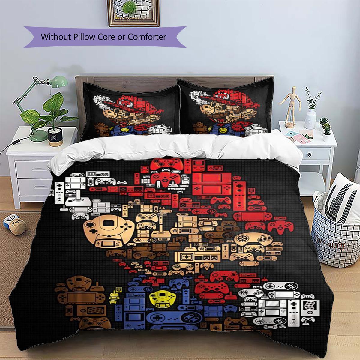 Mario Patterned Pillowcase & Duvet Cover Set Bedroom Leisure Printed Bedding Great Gift for Enthusiasts.-TING 135x200cm
Mario Patterned Pillowcase & Duvet Cover Set Bedroom Leisure Printed Bedding Great Gift for Enthusiasts.-TING 135x200cm