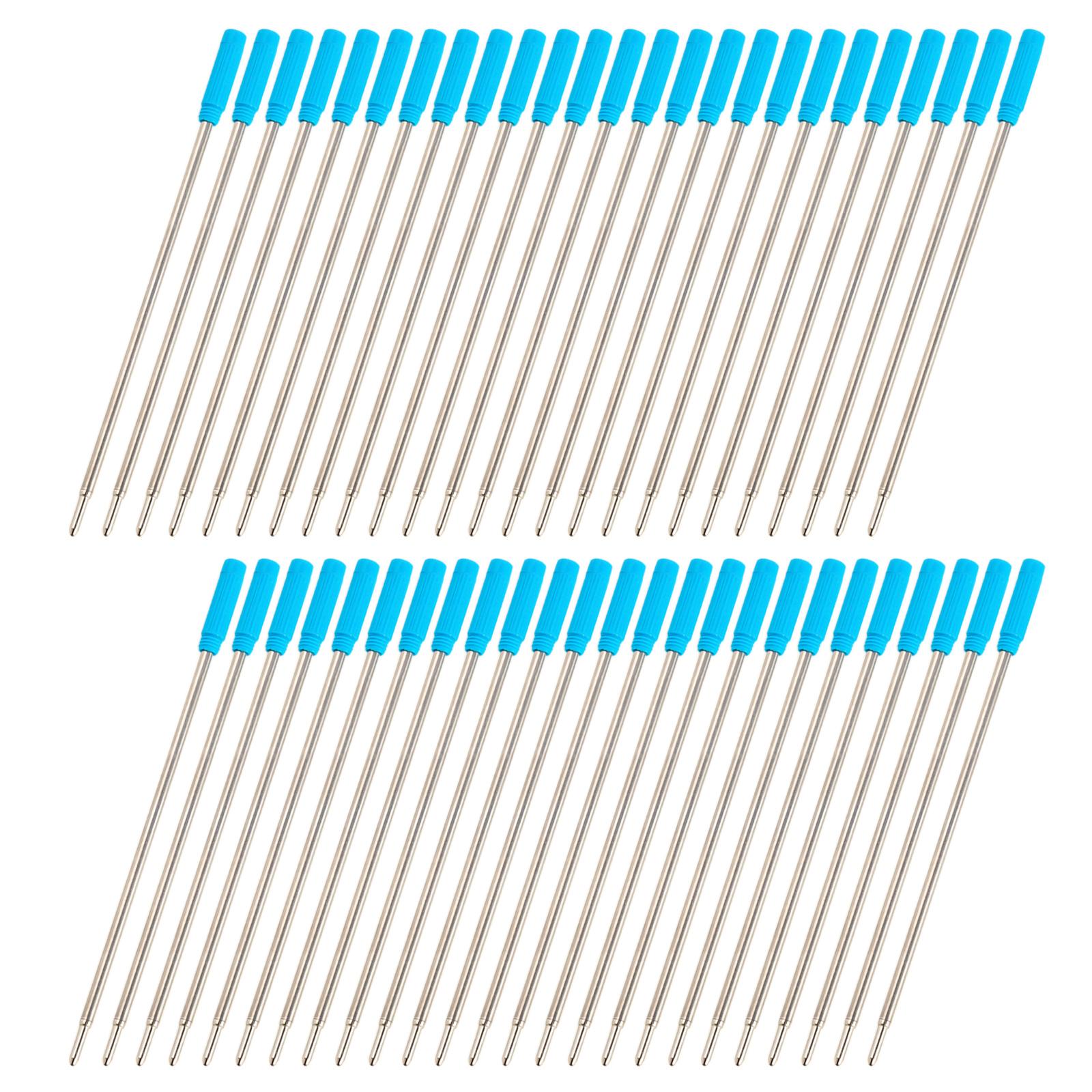 50 шт. Металлические стержни для шариковых ручек, стержни для шариковых ручек с поворотным механизмом 1,0 мм, плавное письмо для многофункциональной ручки синий