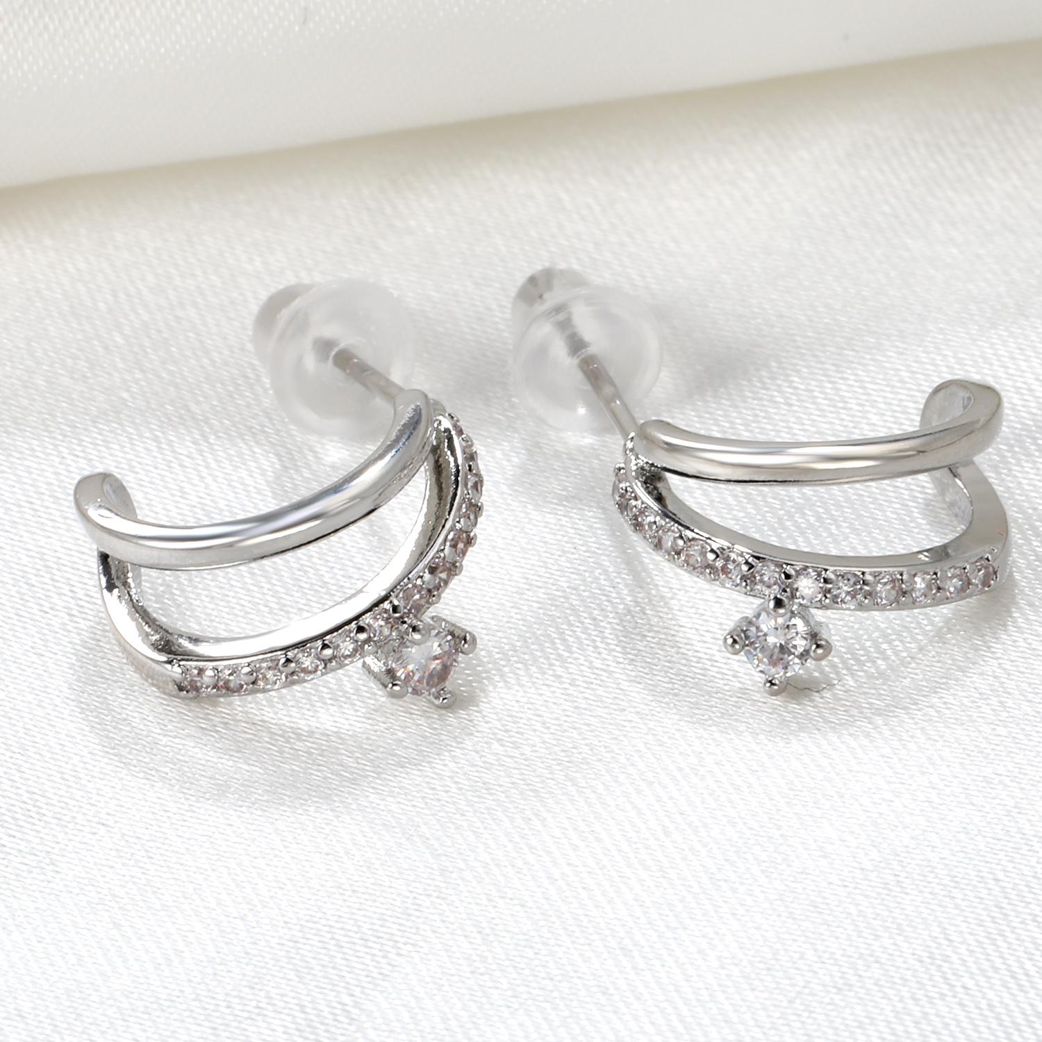 Delicate Shining Crystal Zircon Titanium Steel Hoop Earrings Piercing Ear Clips Minimalist Fashion Jewelry For Women Party Gifts
Delicate Shining Crystal Zircon Titanium Steel Hoop Earrings Piercing Ear Clips Minimalist Fashion Jewelry For Women Party Gifts