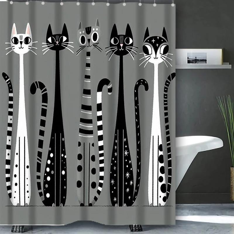 Cartoon Cat Pattern Bathing Curtain Bathroom Letters Shower Curtain Waterproof With 12 Hooks Fishes Home Deco W60H190(CM)-1 Pcs
Cartoon Cat Pattern Bathing Curtain Bathroom Letters Shower Curtain Waterproof With 12 Hooks Fishes Home Deco W60H190(CM)-1 Pcs